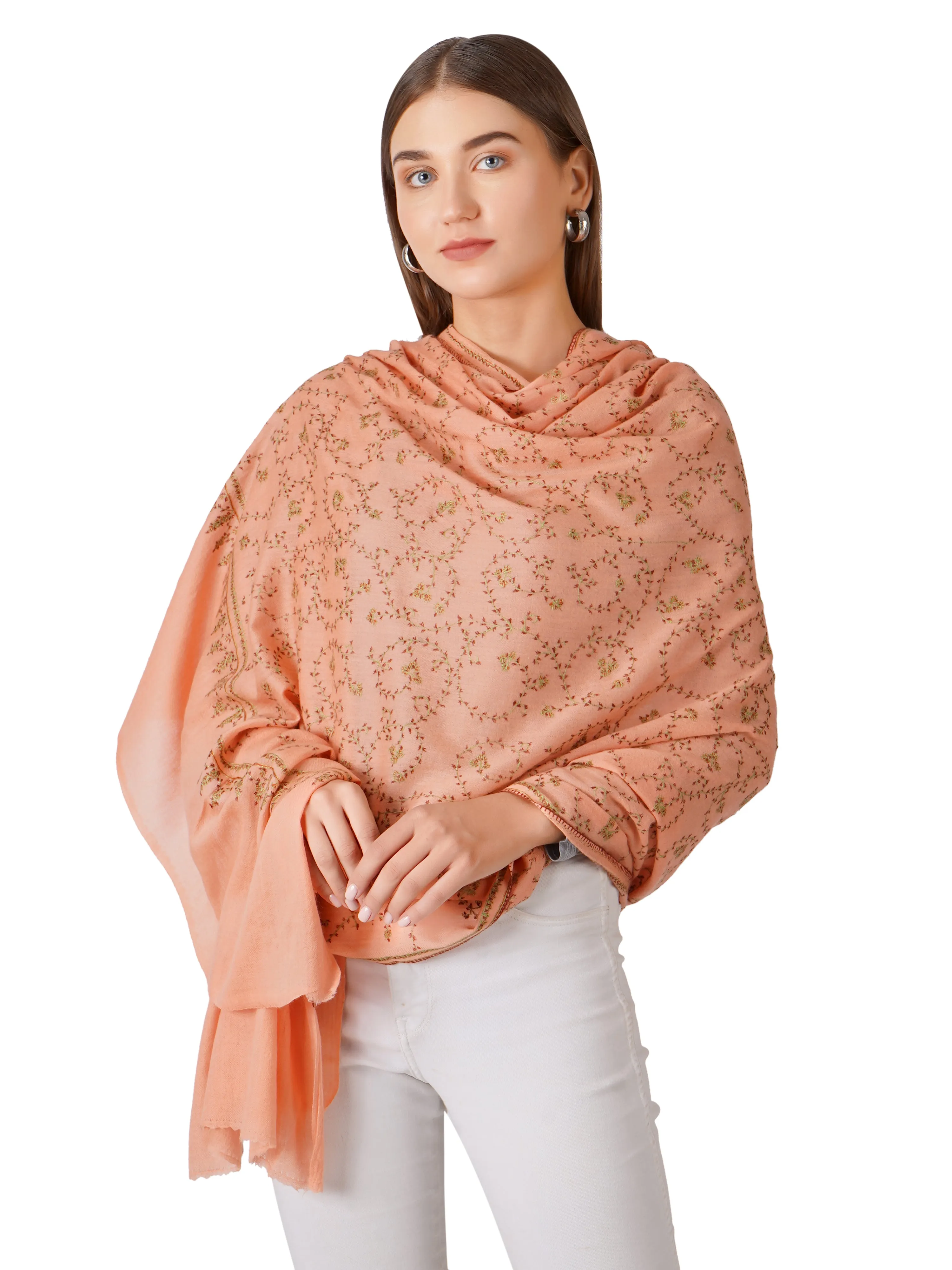 Stylish Pashmina Shawl – Unmatched Elegance - Peach