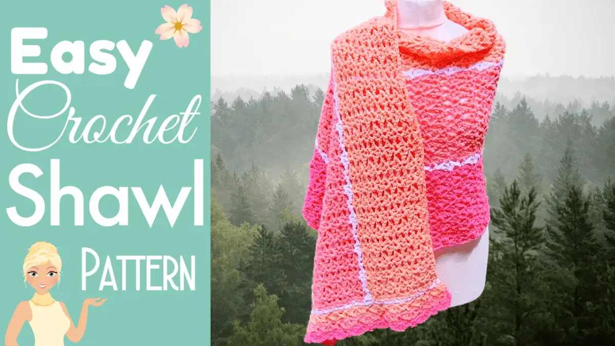 Sundae Granny Crochet Shawl – Easy One-Row Repeat with Elegant Border