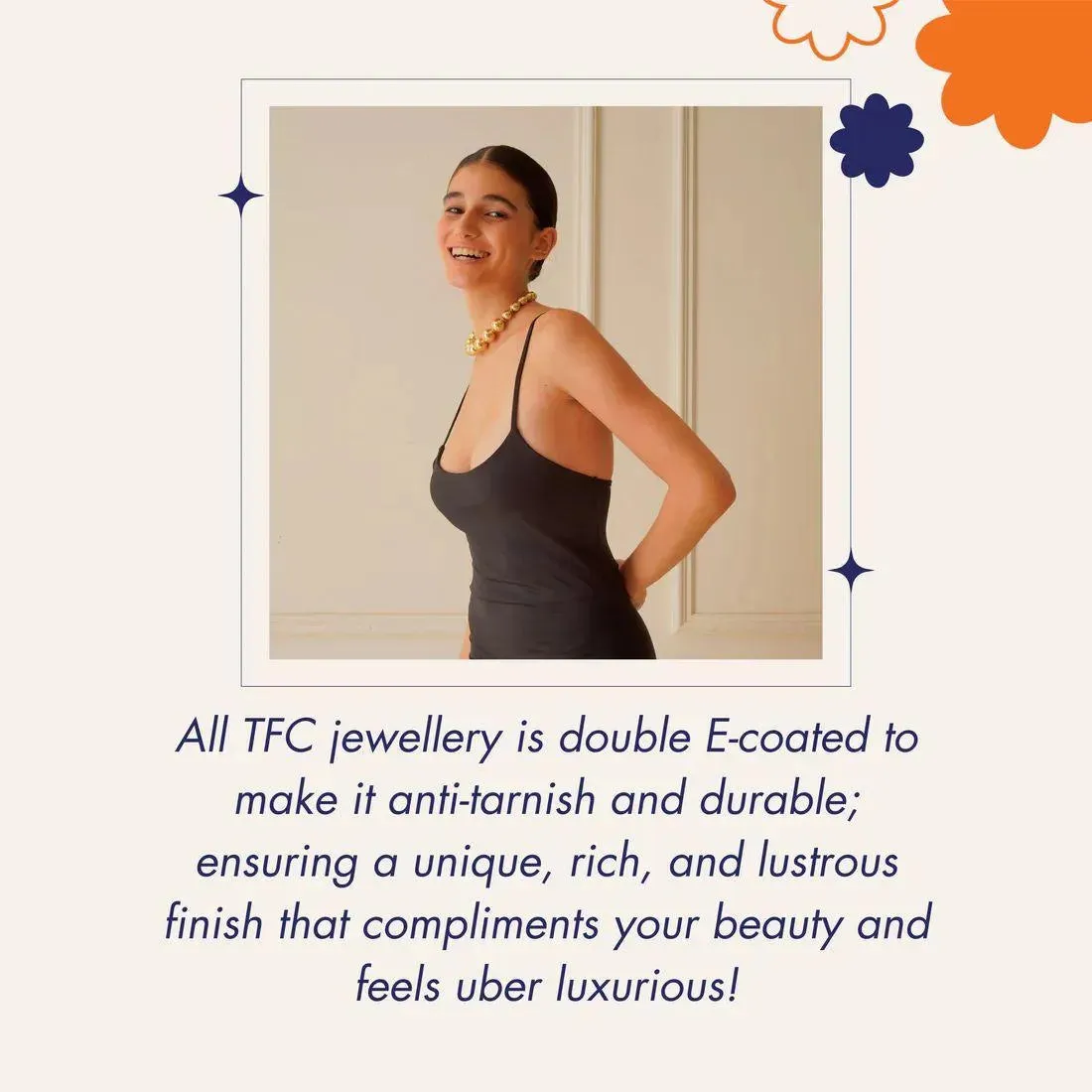 TFC Vortex Bold Bead and Pearl Waterfall Gold Plated Dangler Earrings