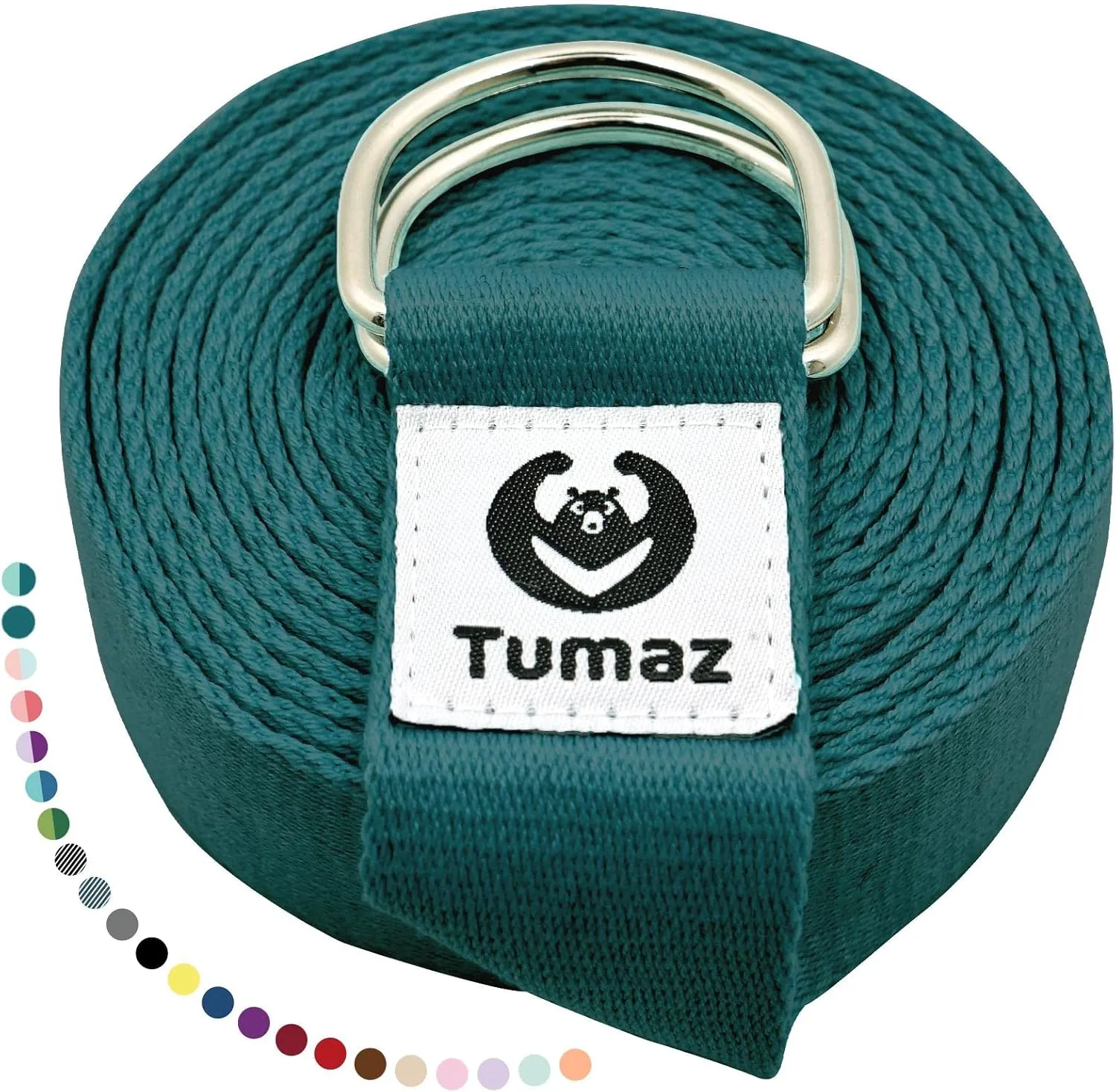 Tumaz Yoga Strap/Stretch Bands [15  Colors, 6/8/10 Feet Options] with Extra Safe Adjustable D-Ring Buckle, Durable and Comfy Delicate Texture - Best for Daily Stretching, Physical Therapy, Fitness