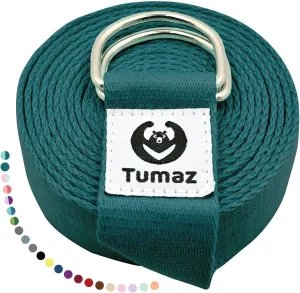Tumaz Yoga Strap/Stretch Bands [15  Colors, 6/8/10 Feet Options] with Extra Safe Adjustable D-Ring Buckle, Durable and Comfy Delicate Texture - Best for Daily Stretching, Physical Therapy, Fitness