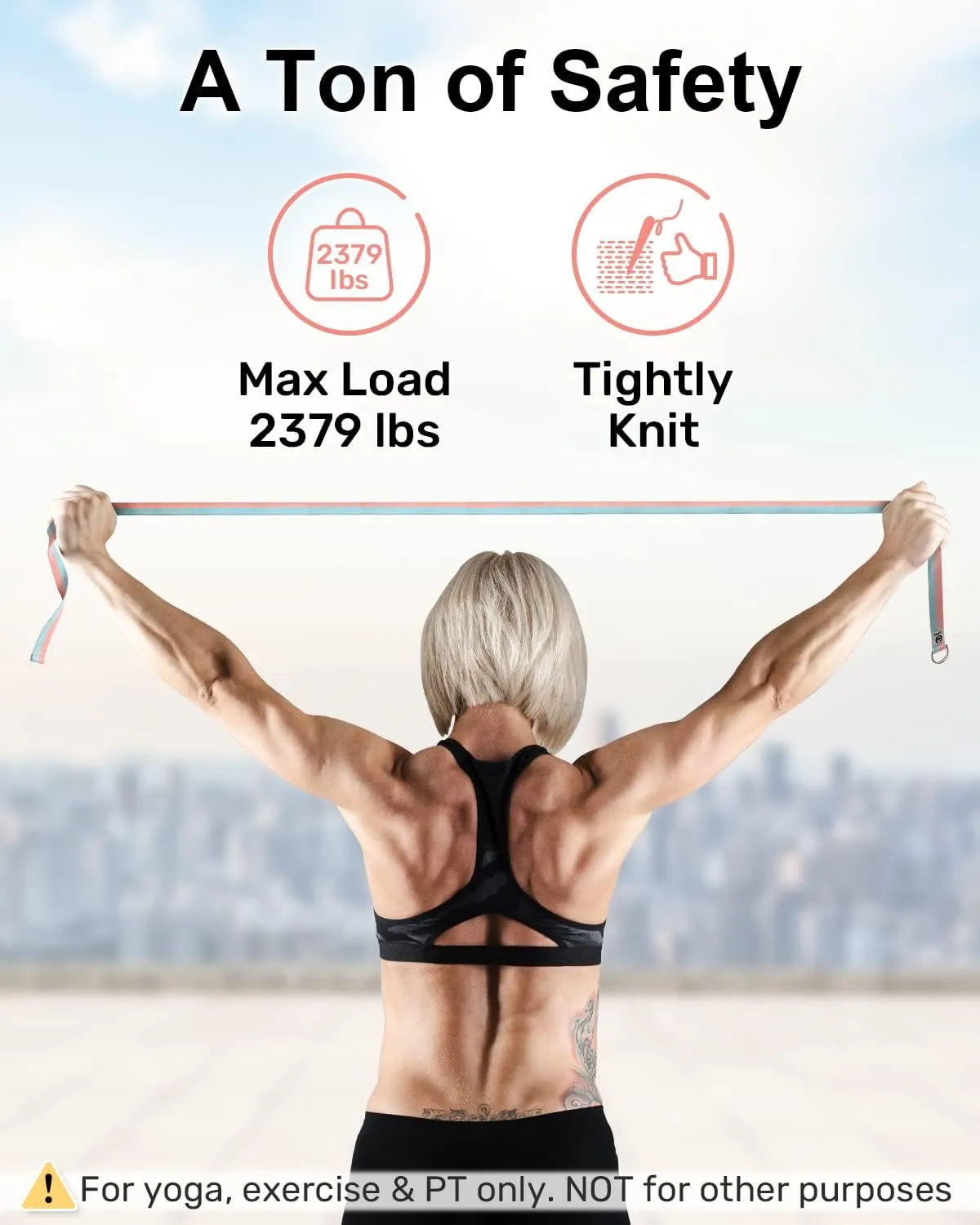 Tumaz Yoga Strap/Stretch Bands [15  Colors, 6/8/10 Feet Options] with Extra Safe Adjustable D-Ring Buckle, Durable and Comfy Delicate Texture - Best for Daily Stretching, Physical Therapy, Fitness