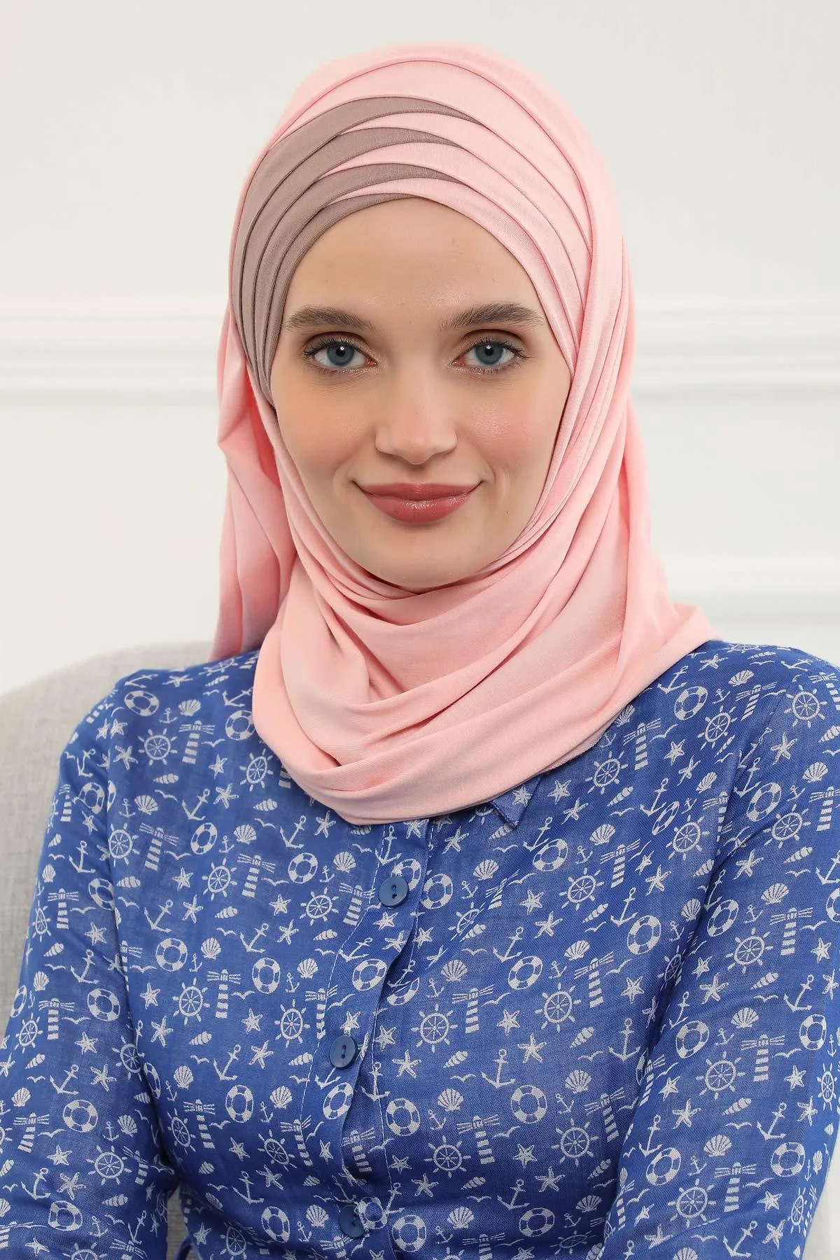 Two Colors Elegant Jersey Shawl for Women  Cotton Wrap Modesty Turban Cap Scarf,CPS-49
