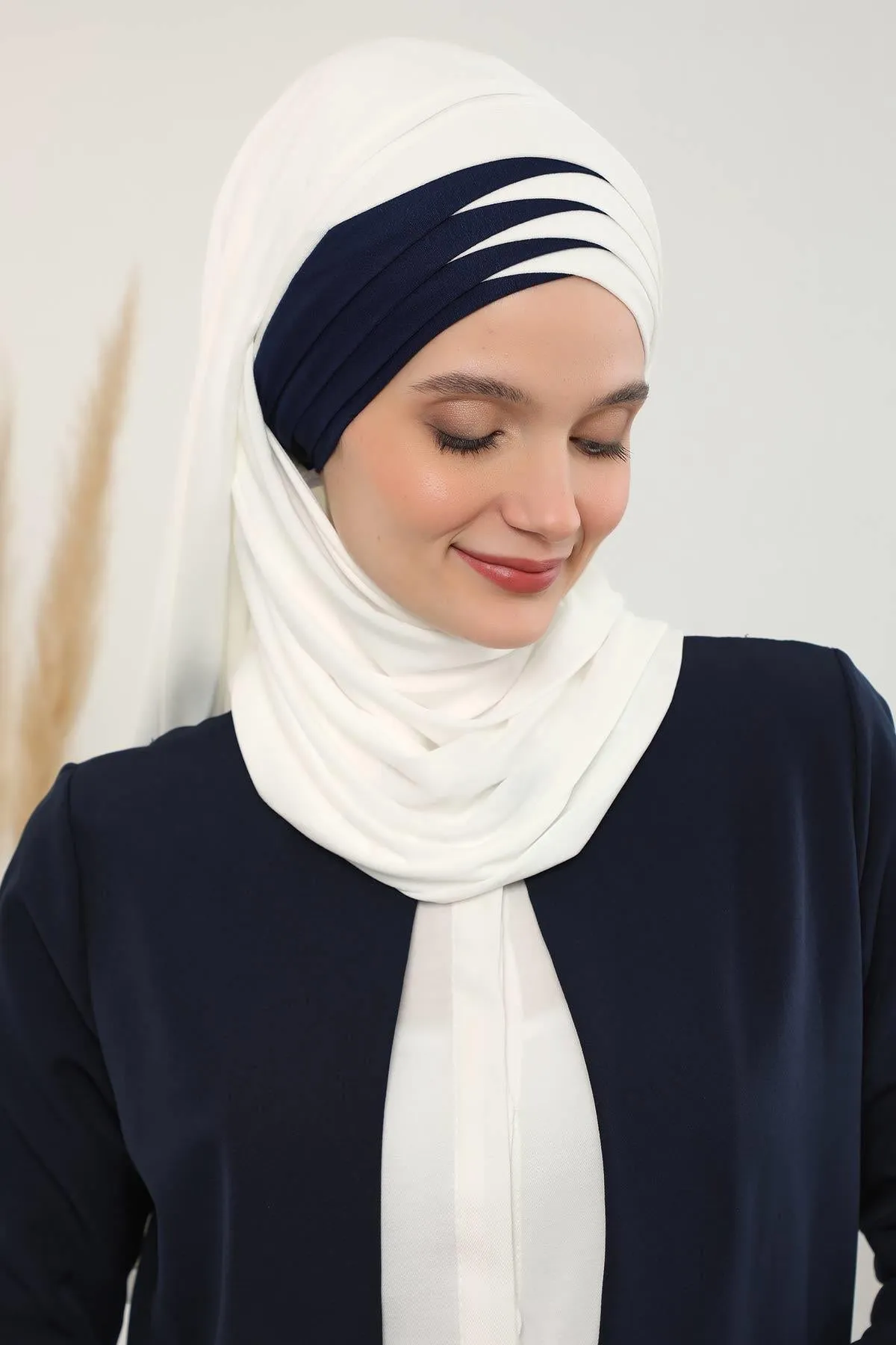 Two Colors Elegant Jersey Shawl for Women  Cotton Wrap Modesty Turban Cap Scarf,CPS-49
