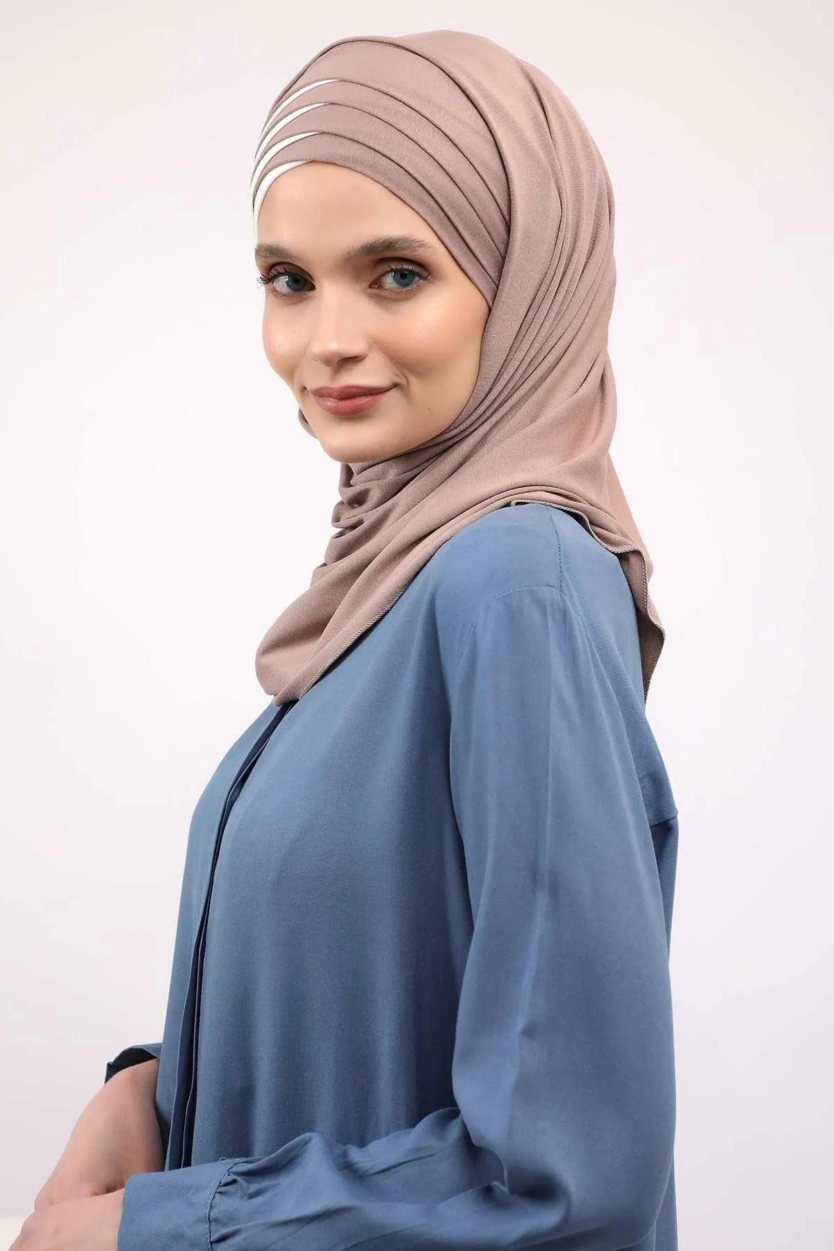 Two Colors Elegant Jersey Shawl for Women  Cotton Wrap Modesty Turban Cap Scarf,CPS-49