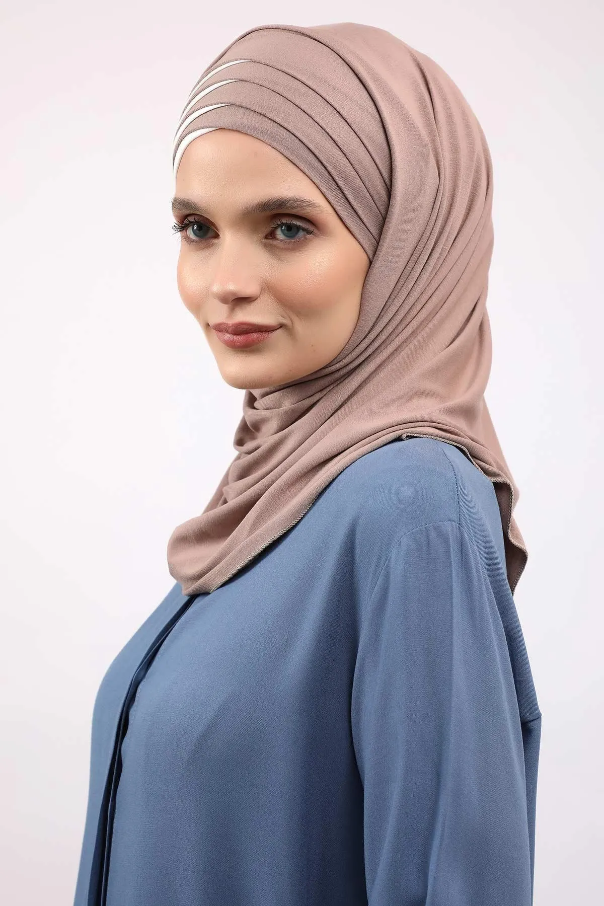 Two Colors Elegant Jersey Shawl for Women  Cotton Wrap Modesty Turban Cap Scarf,CPS-49