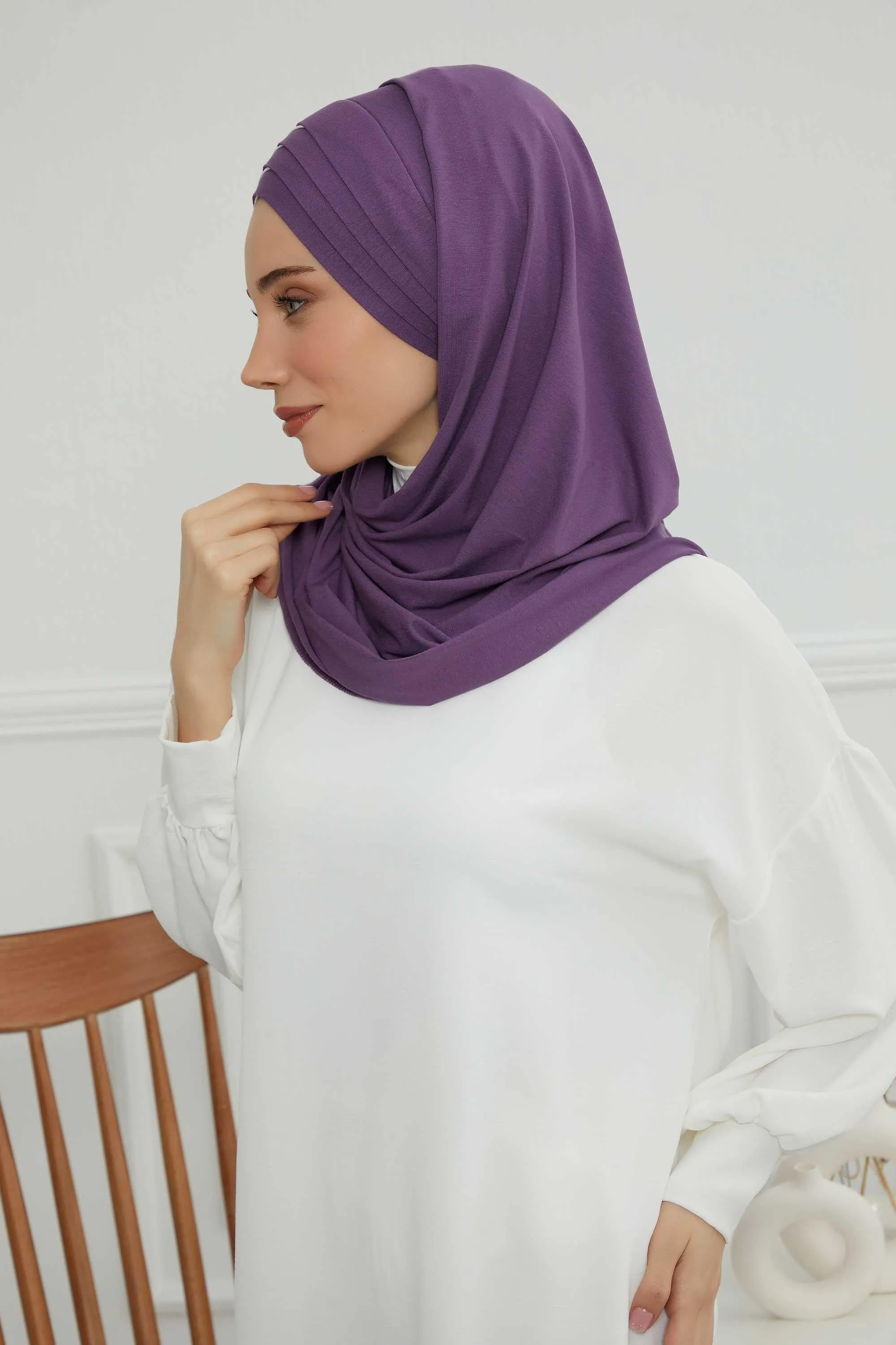 Two Colors Elegant Jersey Shawl for Women  Cotton Wrap Modesty Turban Cap Scarf,CPS-49