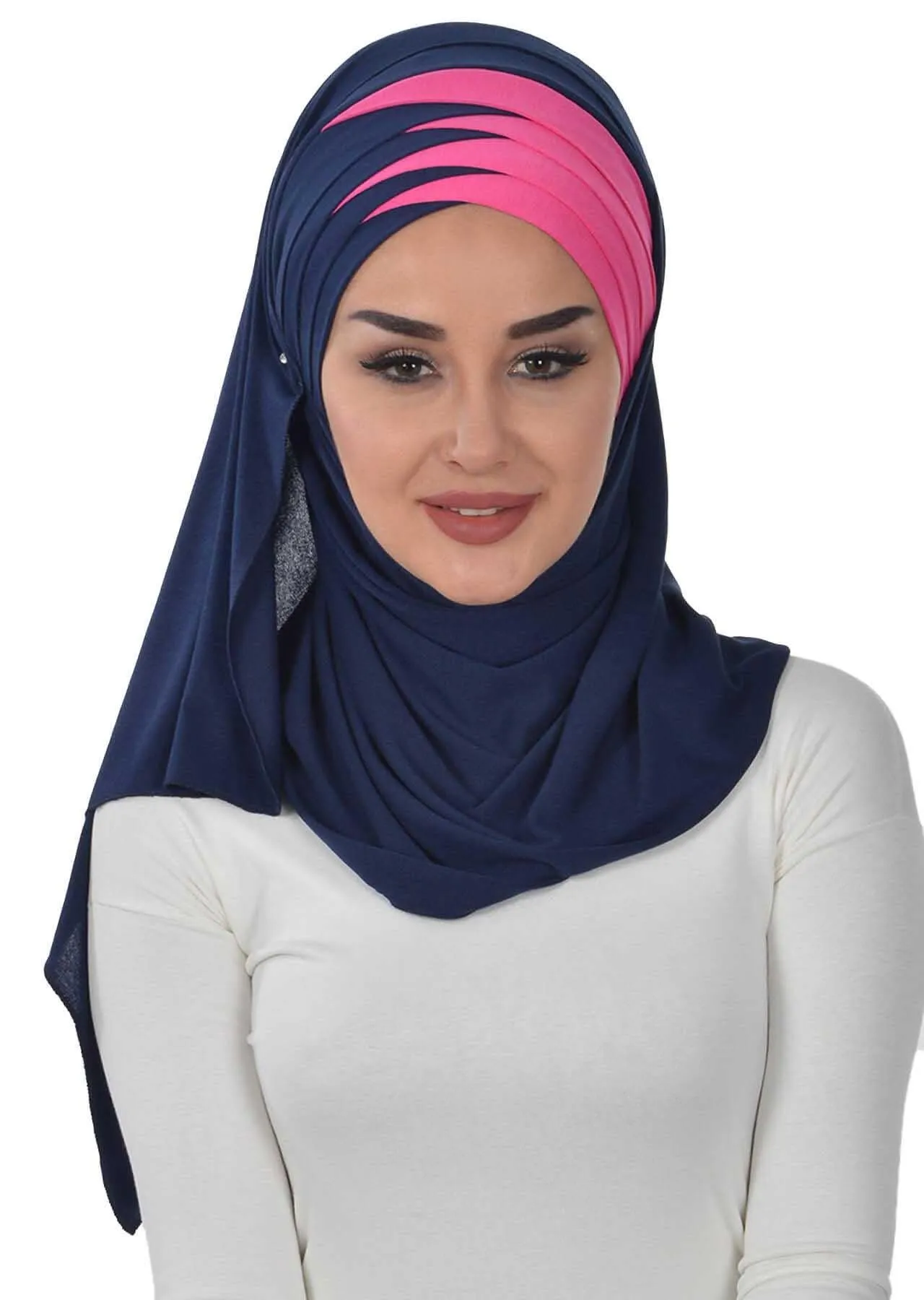 Two Colors Elegant Jersey Shawl for Women  Cotton Wrap Modesty Turban Cap Scarf,CPS-49