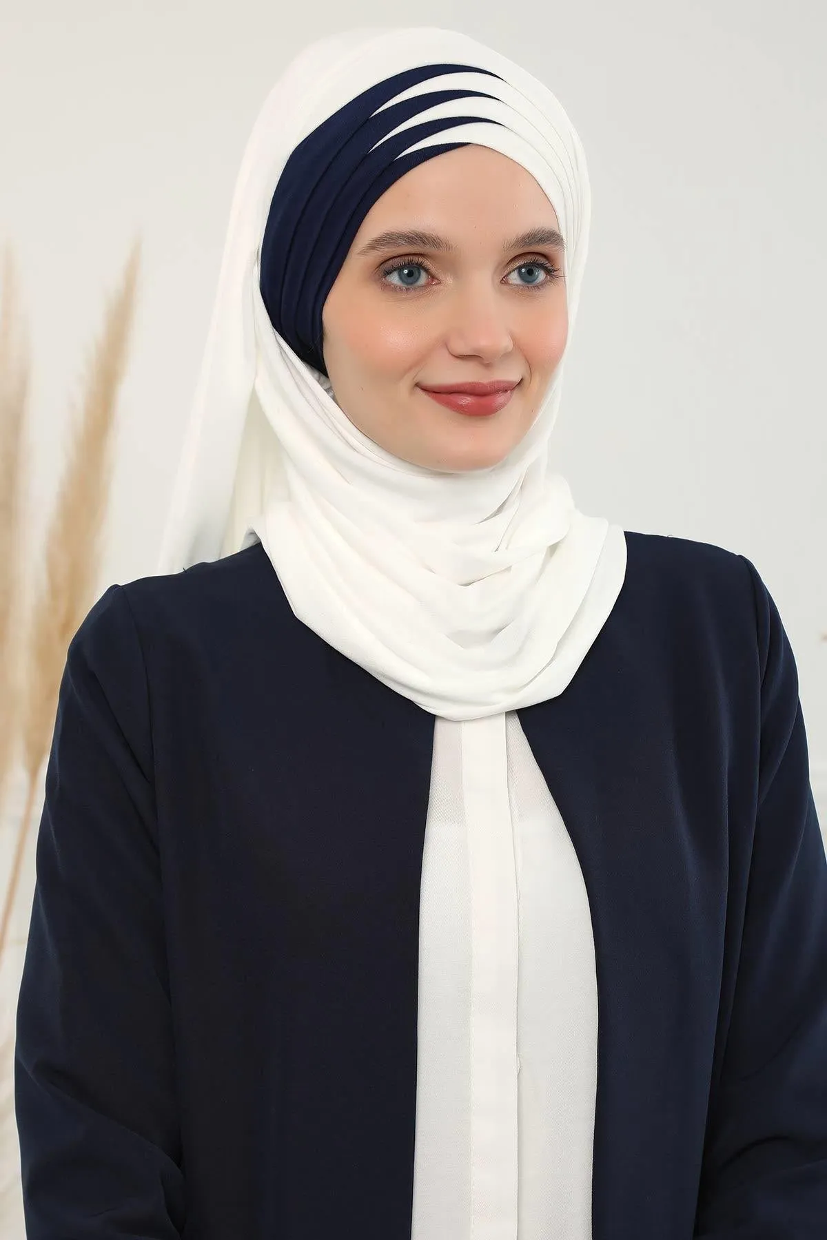 Two Colors Elegant Jersey Shawl for Women  Cotton Wrap Modesty Turban Cap Scarf,CPS-49