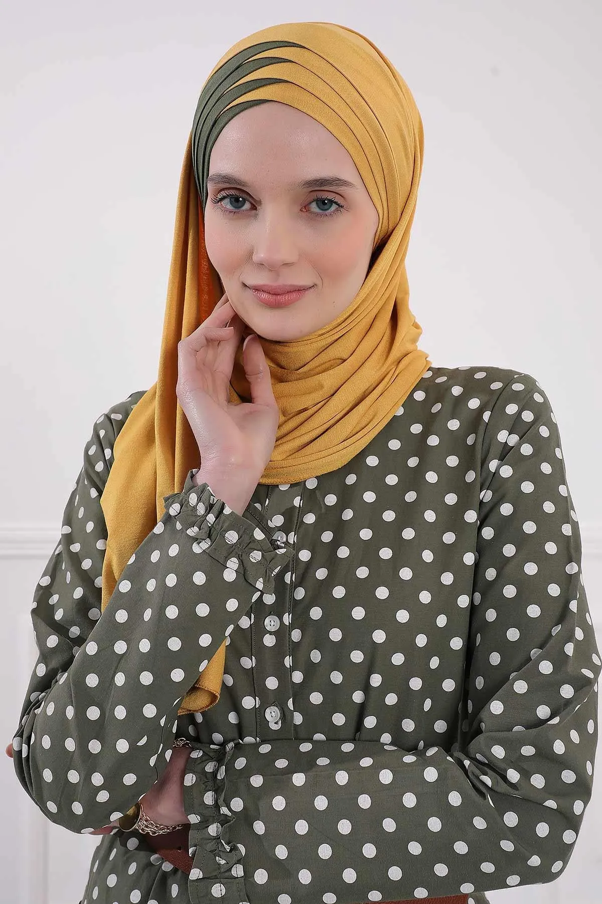 Two Colors Elegant Jersey Shawl for Women  Cotton Wrap Modesty Turban Cap Scarf,CPS-49