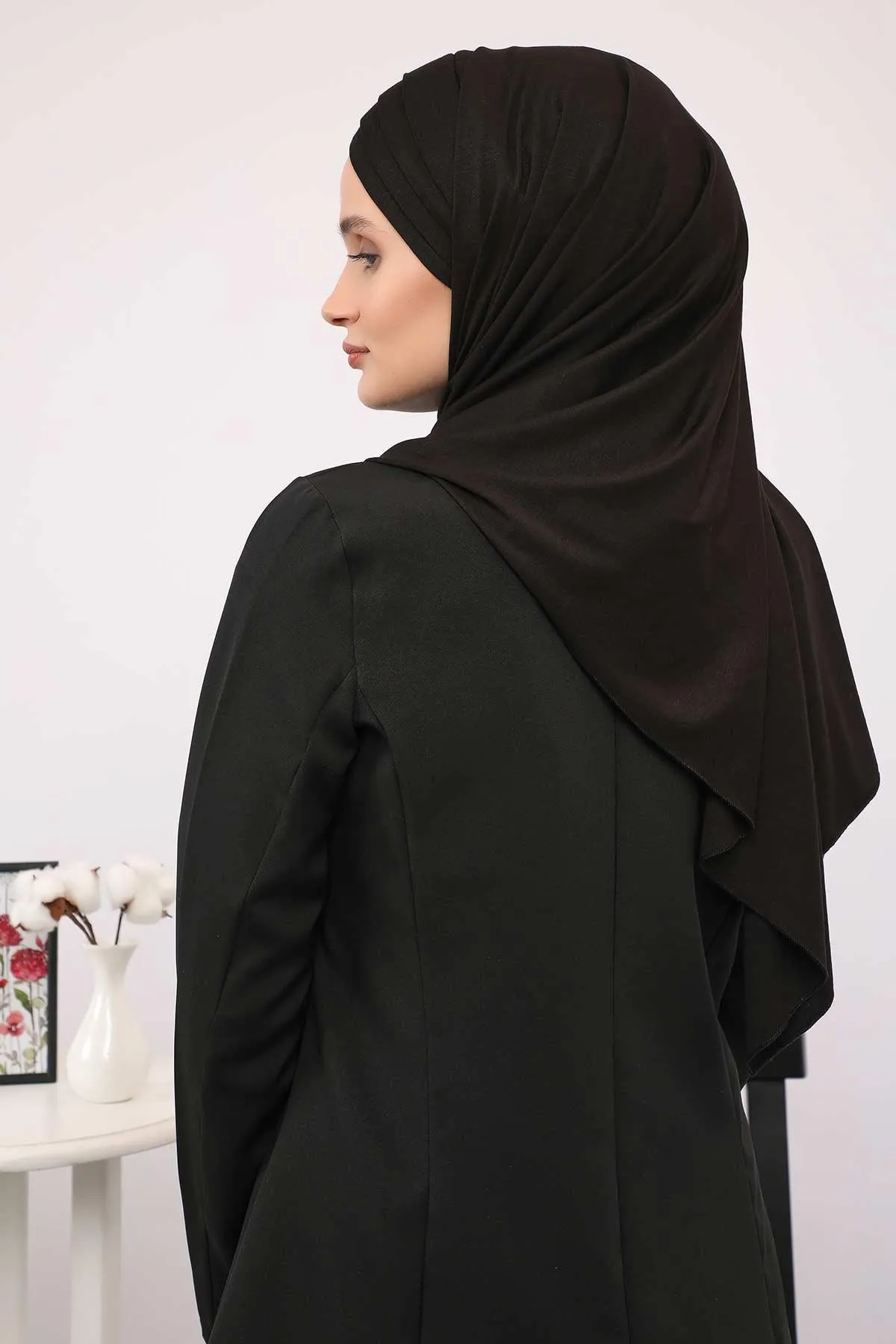 Two Colors Elegant Jersey Shawl for Women  Cotton Wrap Modesty Turban Cap Scarf,CPS-49
