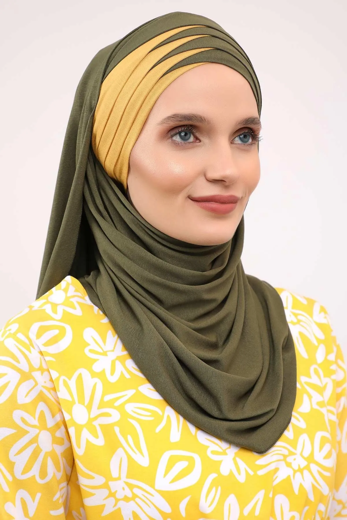 Two Colors Elegant Jersey Shawl for Women  Cotton Wrap Modesty Turban Cap Scarf,CPS-49