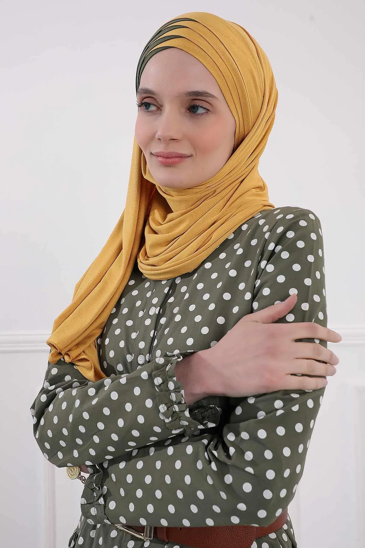 Two Colors Elegant Jersey Shawl for Women  Cotton Wrap Modesty Turban Cap Scarf,CPS-49