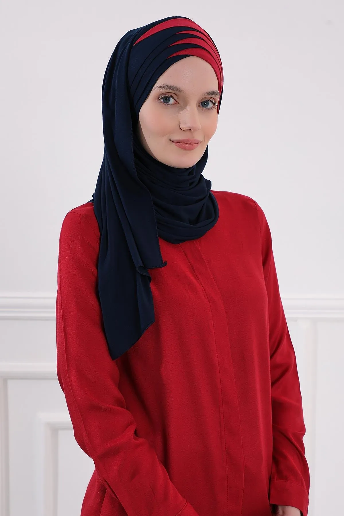 Two Colors Elegant Jersey Shawl for Women  Cotton Wrap Modesty Turban Cap Scarf,CPS-49