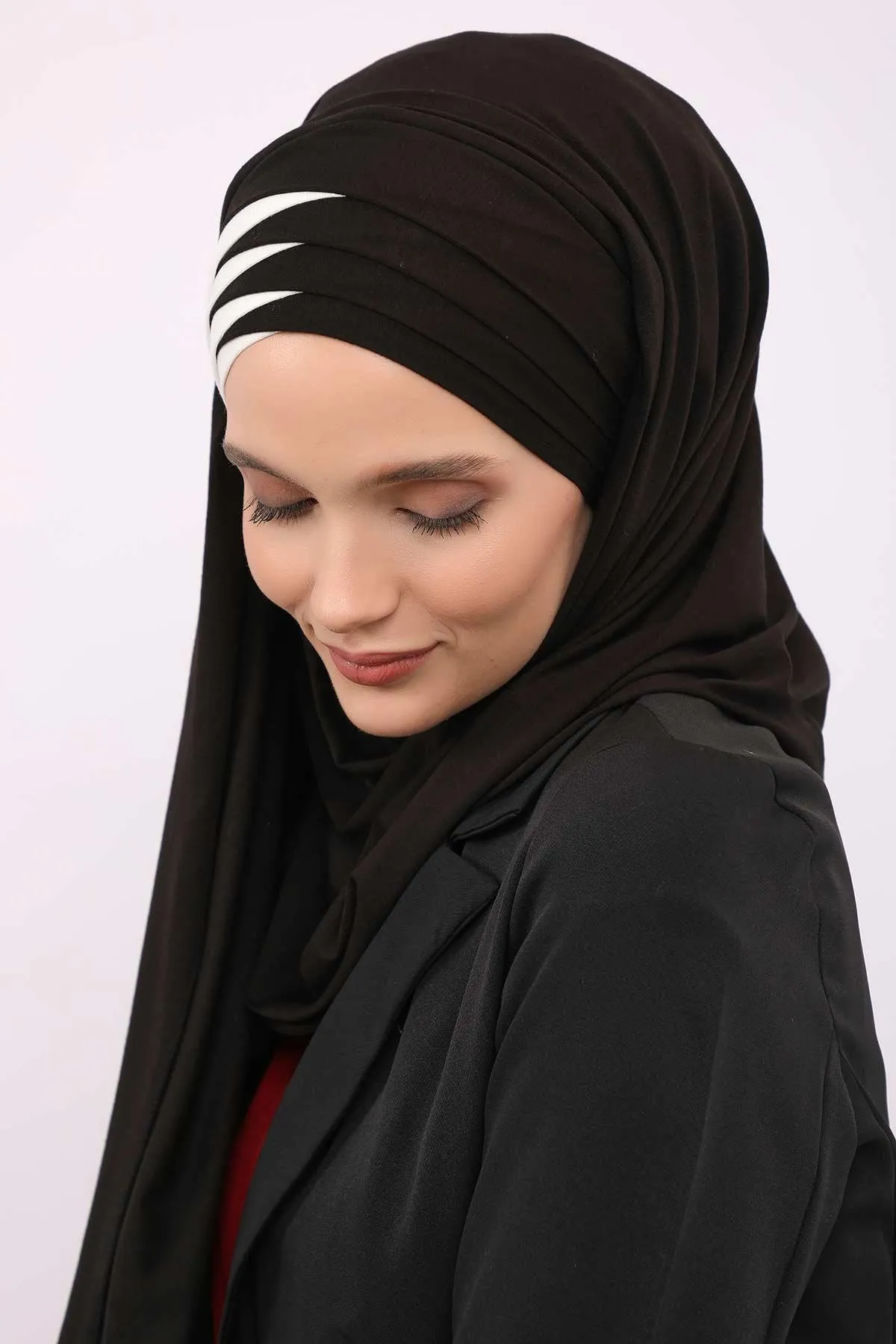 Two Colors Elegant Jersey Shawl for Women  Cotton Wrap Modesty Turban Cap Scarf,CPS-49