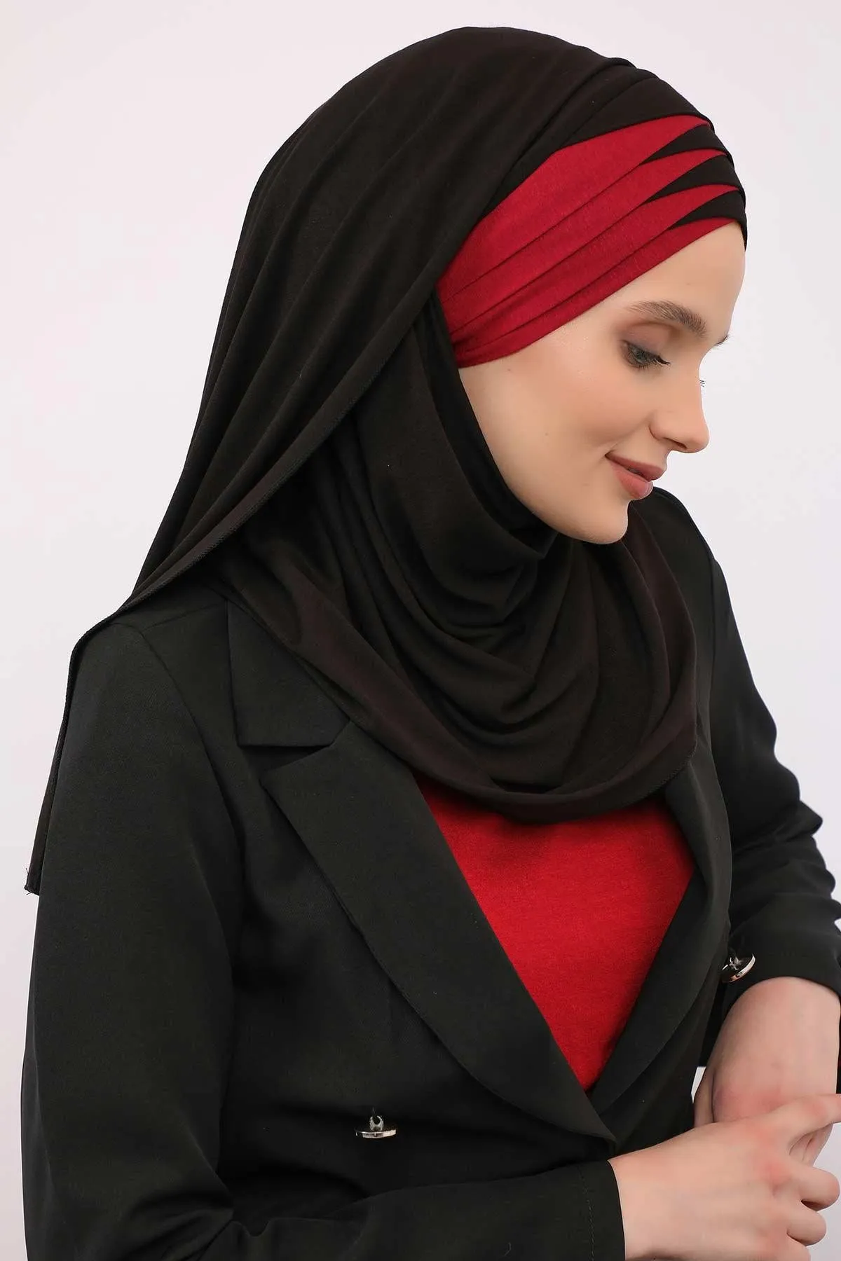 Two Colors Elegant Jersey Shawl for Women  Cotton Wrap Modesty Turban Cap Scarf,CPS-49