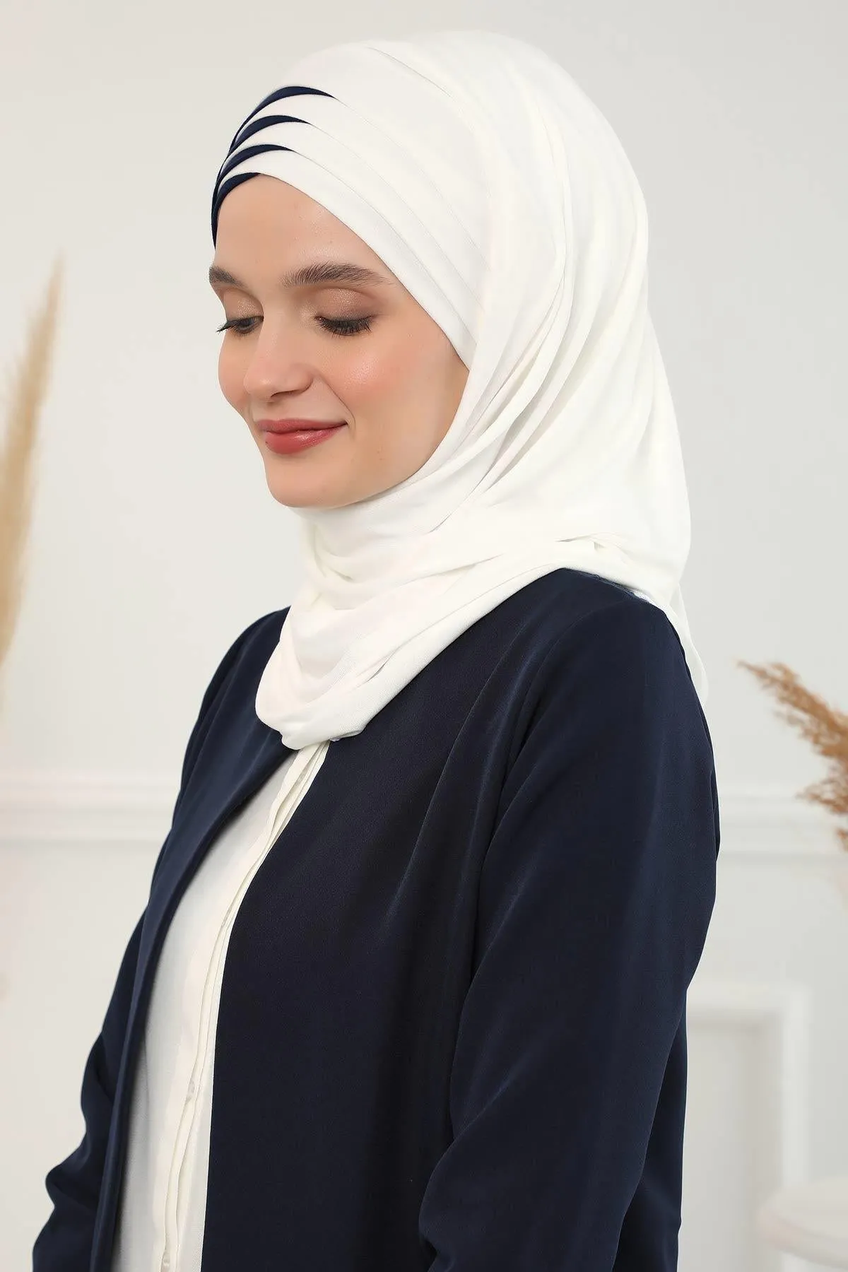 Two Colors Elegant Jersey Shawl for Women  Cotton Wrap Modesty Turban Cap Scarf,CPS-49