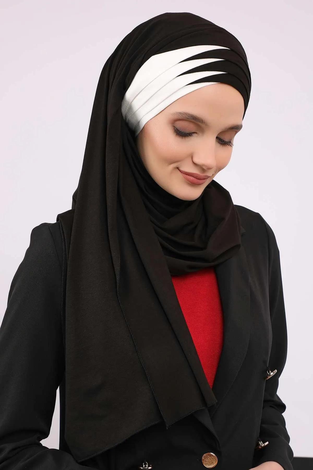 Two Colors Elegant Jersey Shawl for Women  Cotton Wrap Modesty Turban Cap Scarf,CPS-49