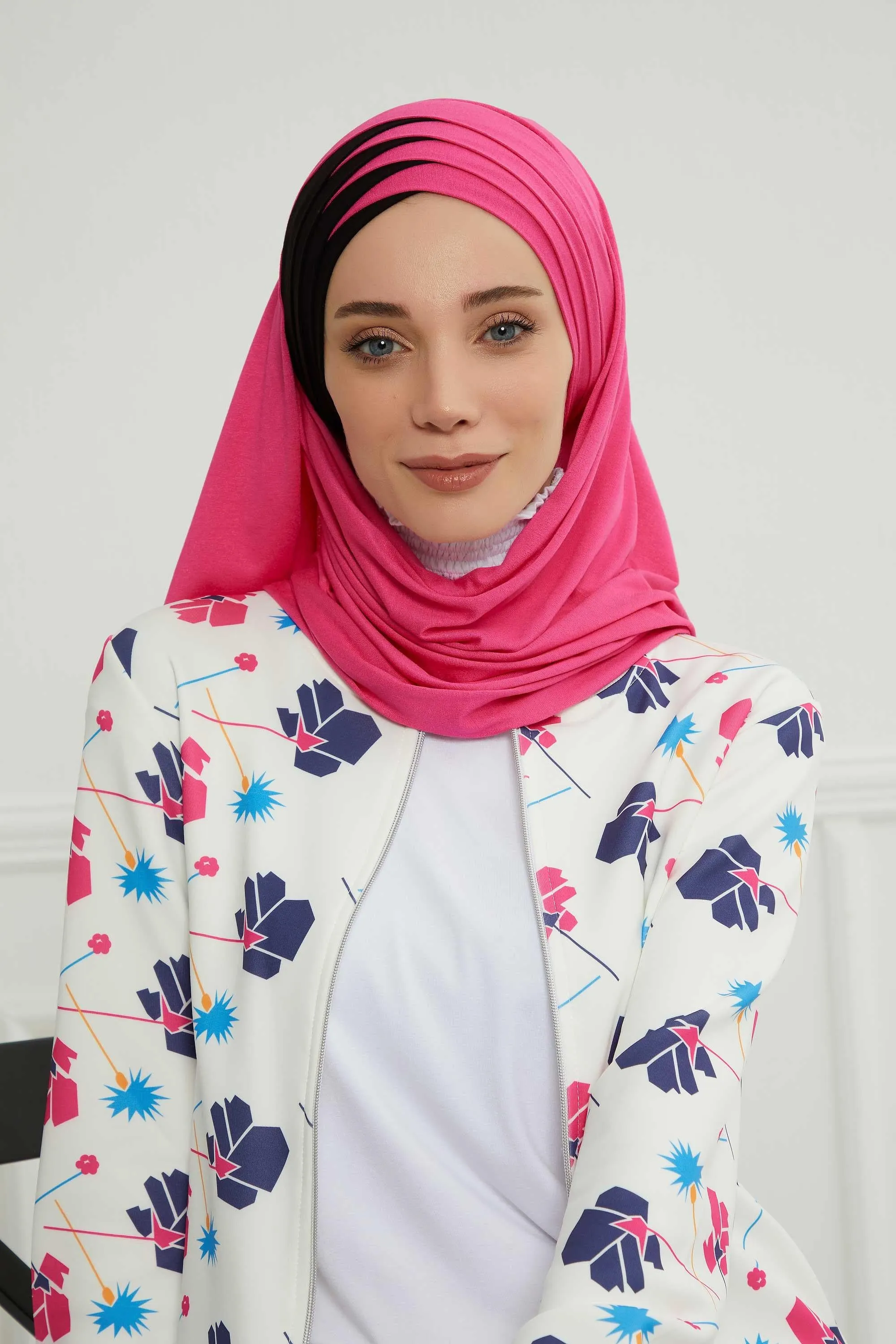 Two Colors Elegant Jersey Shawl for Women  Cotton Wrap Modesty Turban Cap Scarf,CPS-49