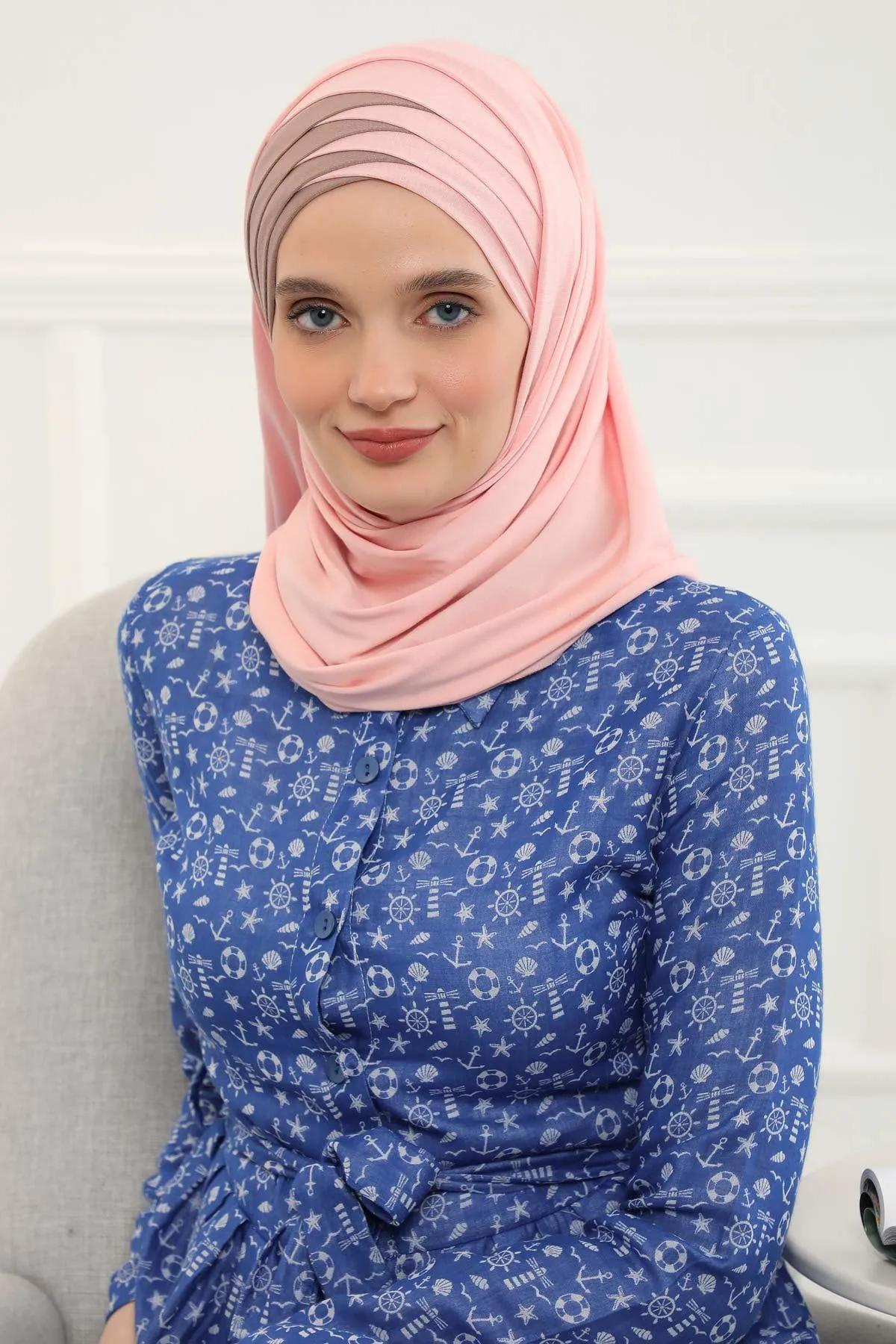 Two Colors Elegant Jersey Shawl for Women  Cotton Wrap Modesty Turban Cap Scarf,CPS-49