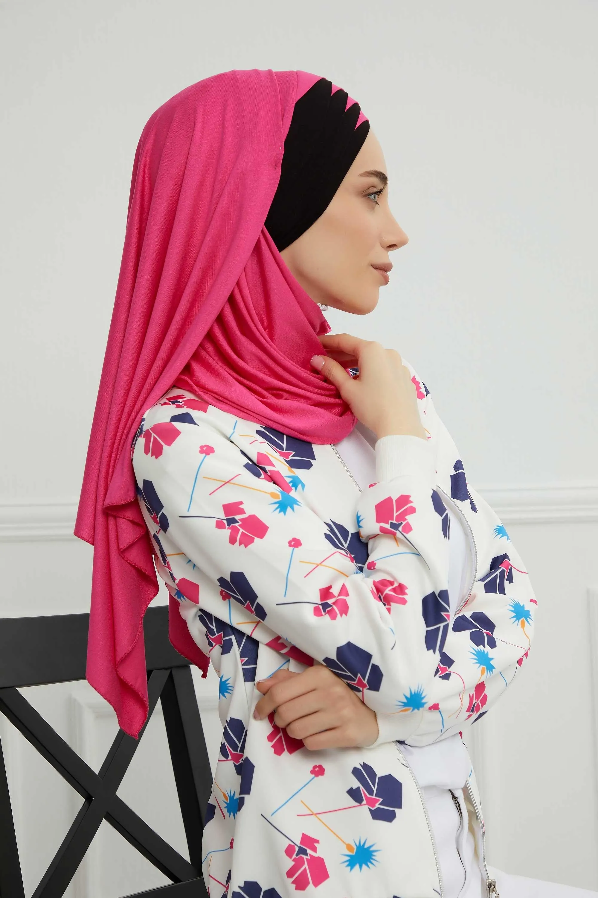 Two Colors Elegant Jersey Shawl for Women  Cotton Wrap Modesty Turban Cap Scarf,CPS-49