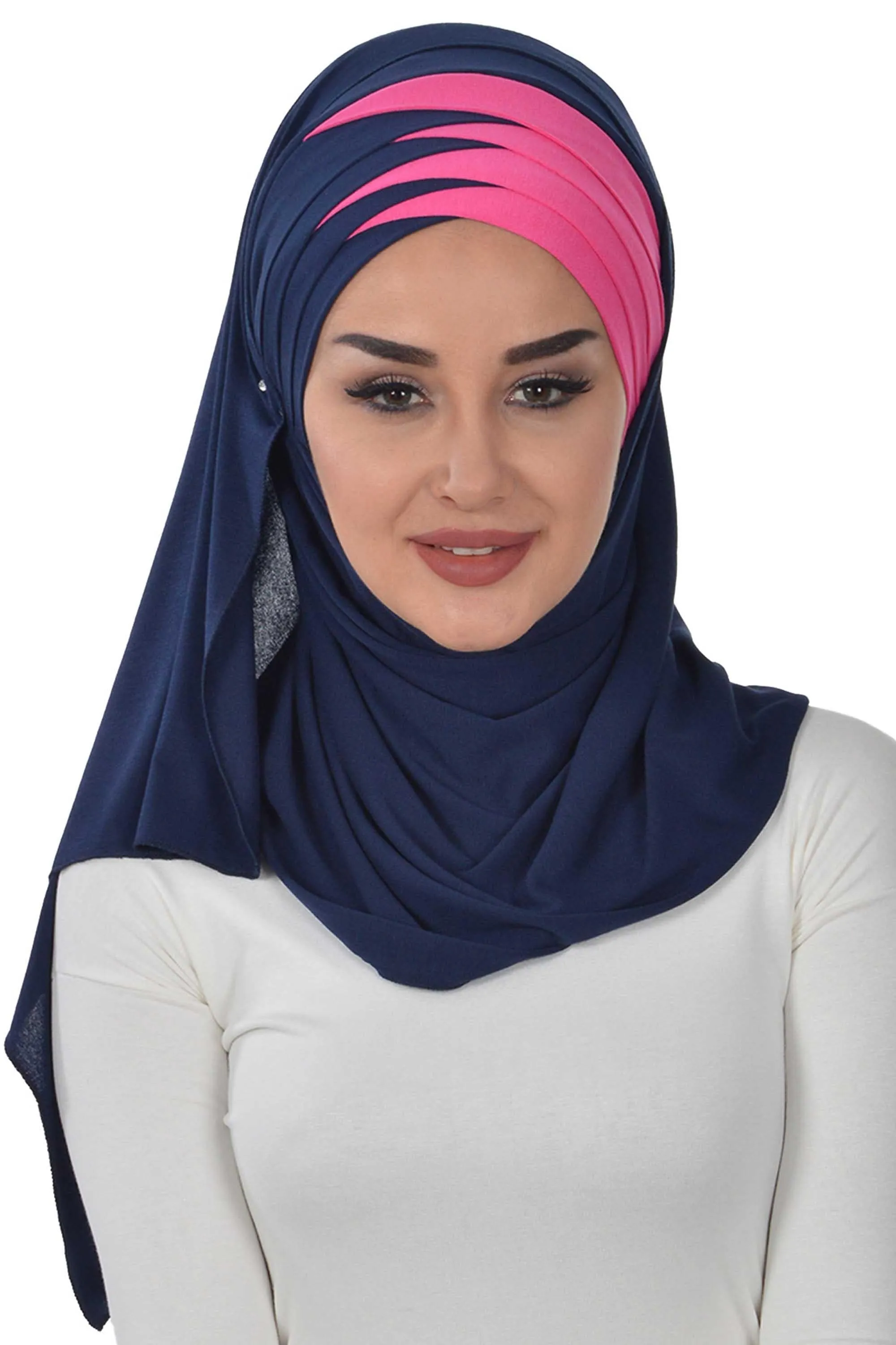 Two Colors Elegant Jersey Shawl for Women  Cotton Wrap Modesty Turban Cap Scarf,CPS-49
