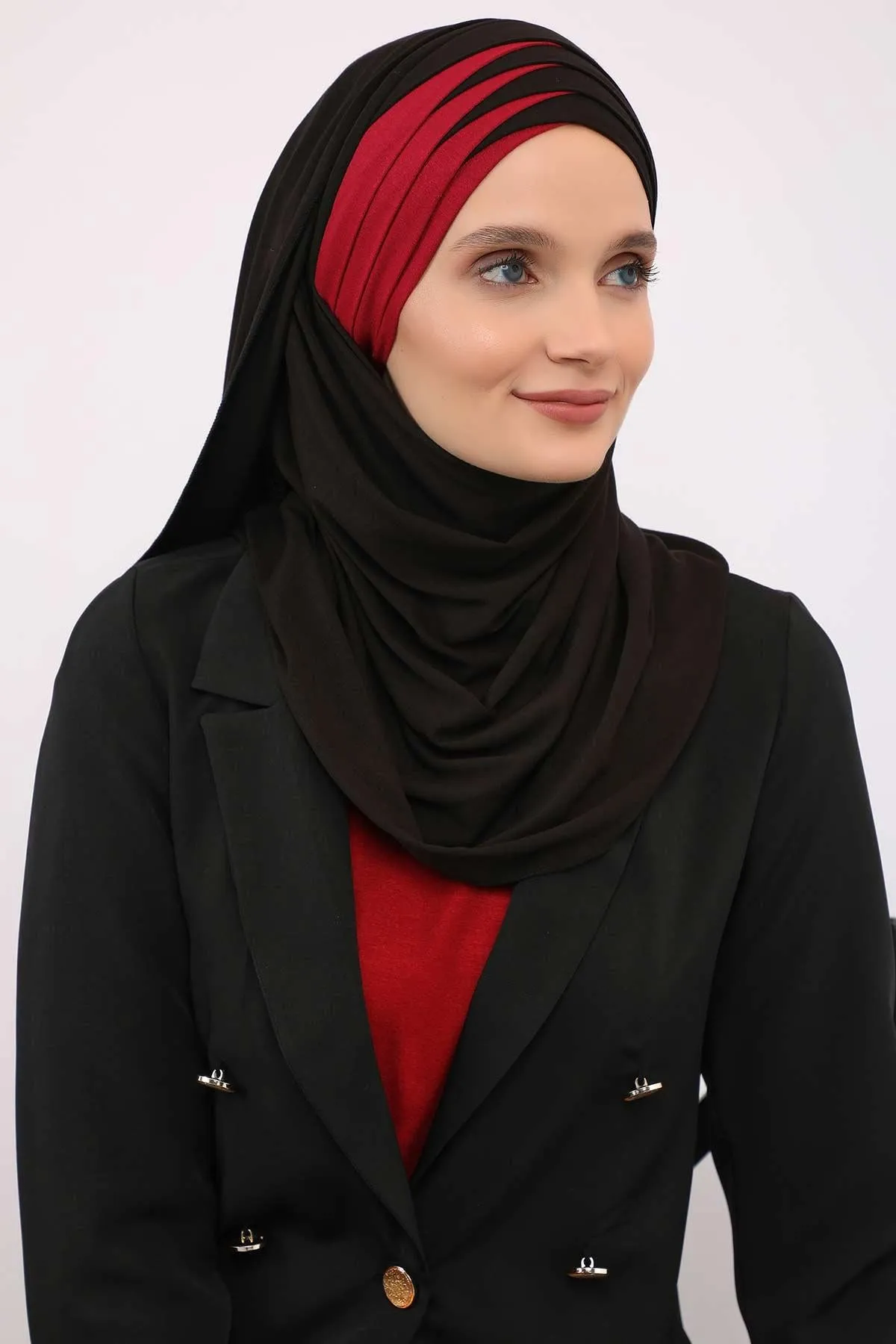 Two Colors Elegant Jersey Shawl for Women  Cotton Wrap Modesty Turban Cap Scarf,CPS-49