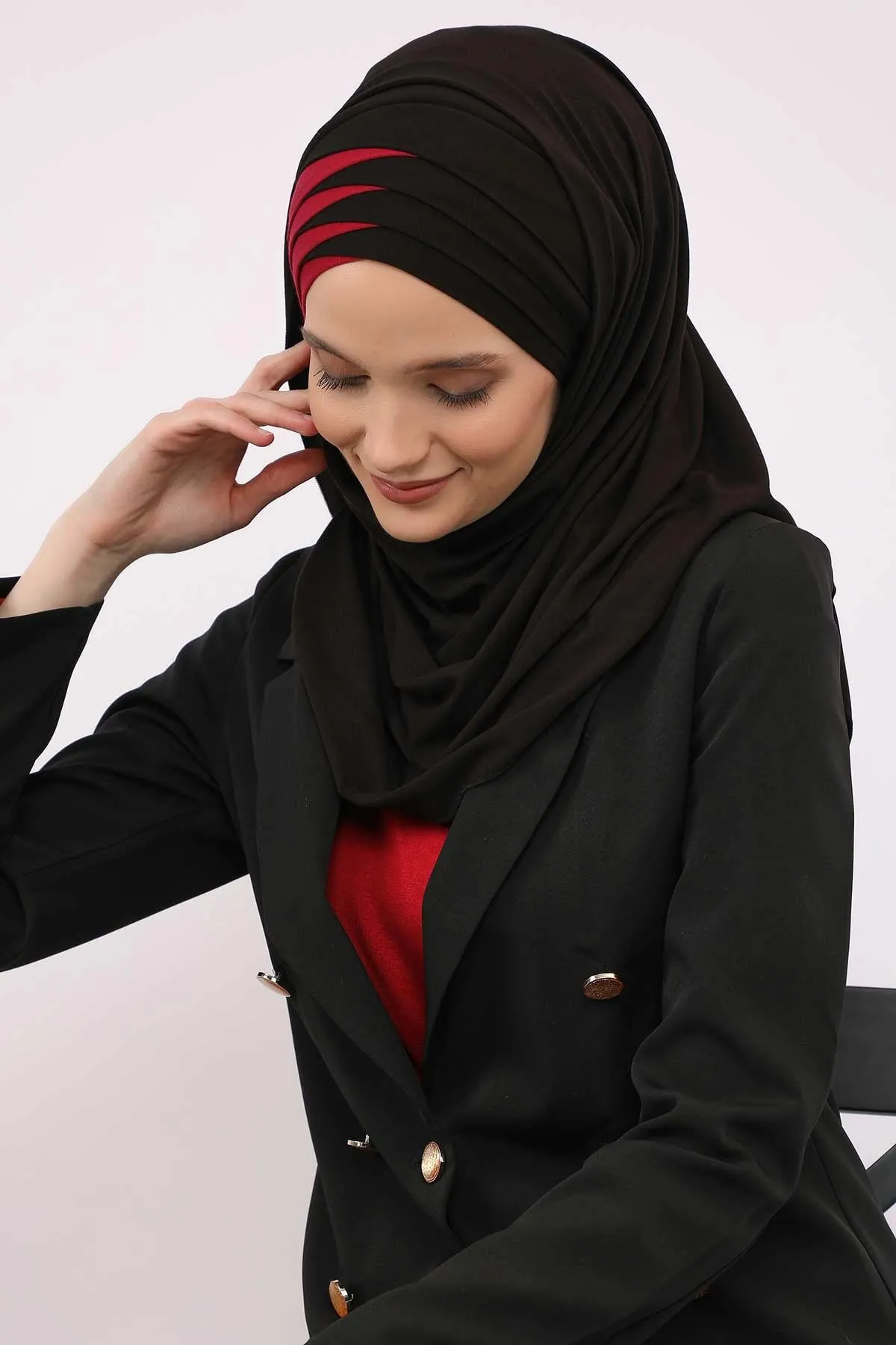Two Colors Elegant Jersey Shawl for Women  Cotton Wrap Modesty Turban Cap Scarf,CPS-49