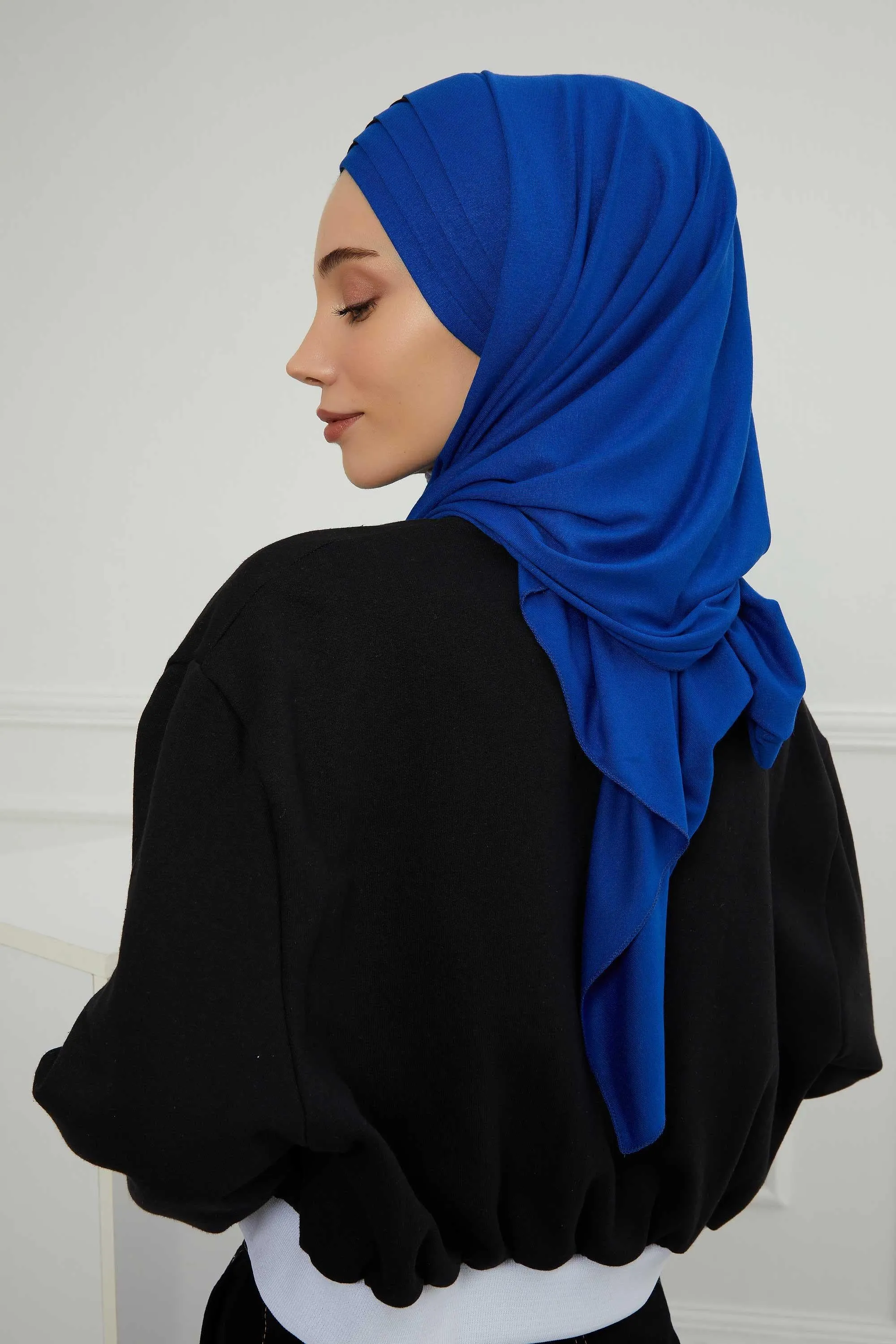 Two Colors Elegant Jersey Shawl for Women  Cotton Wrap Modesty Turban Cap Scarf,CPS-49