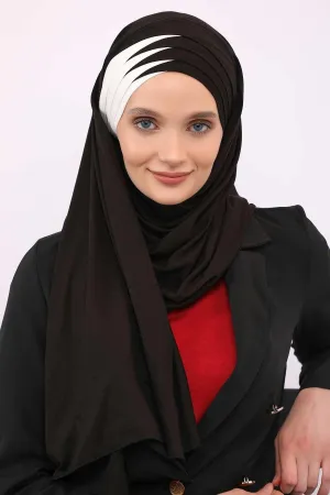 Two Colors Elegant Jersey Shawl for Women � Cotton Wrap Modesty Turban Cap Scarf,CPS-49