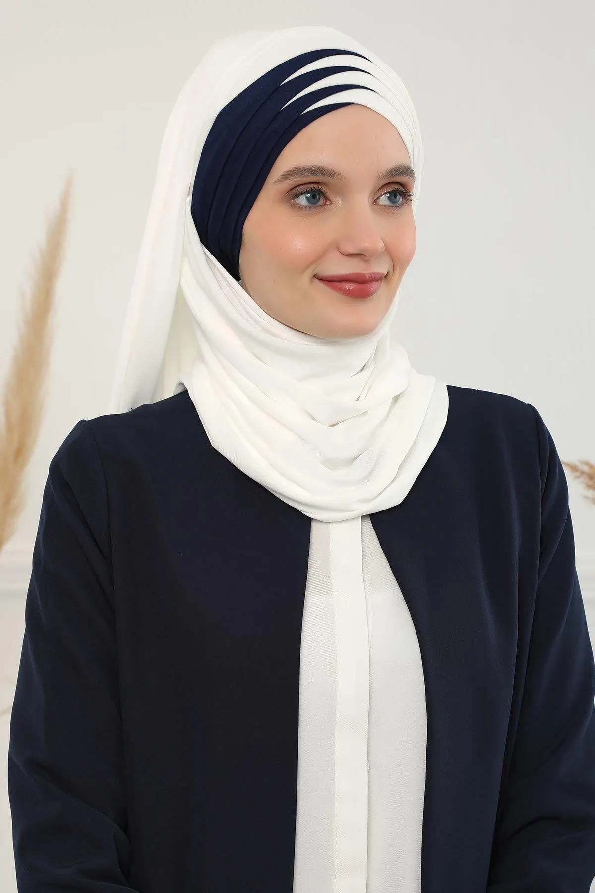 Two Colors Elegant Jersey Shawl for Women  Cotton Wrap Modesty Turban Cap Scarf,CPS-49