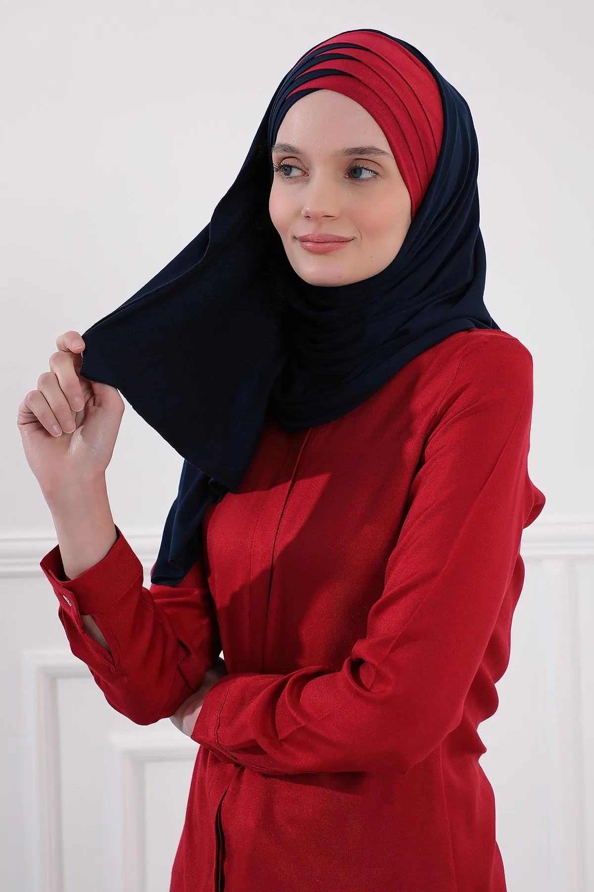 Two Colors Elegant Jersey Shawl for Women  Cotton Wrap Modesty Turban Cap Scarf,CPS-49
