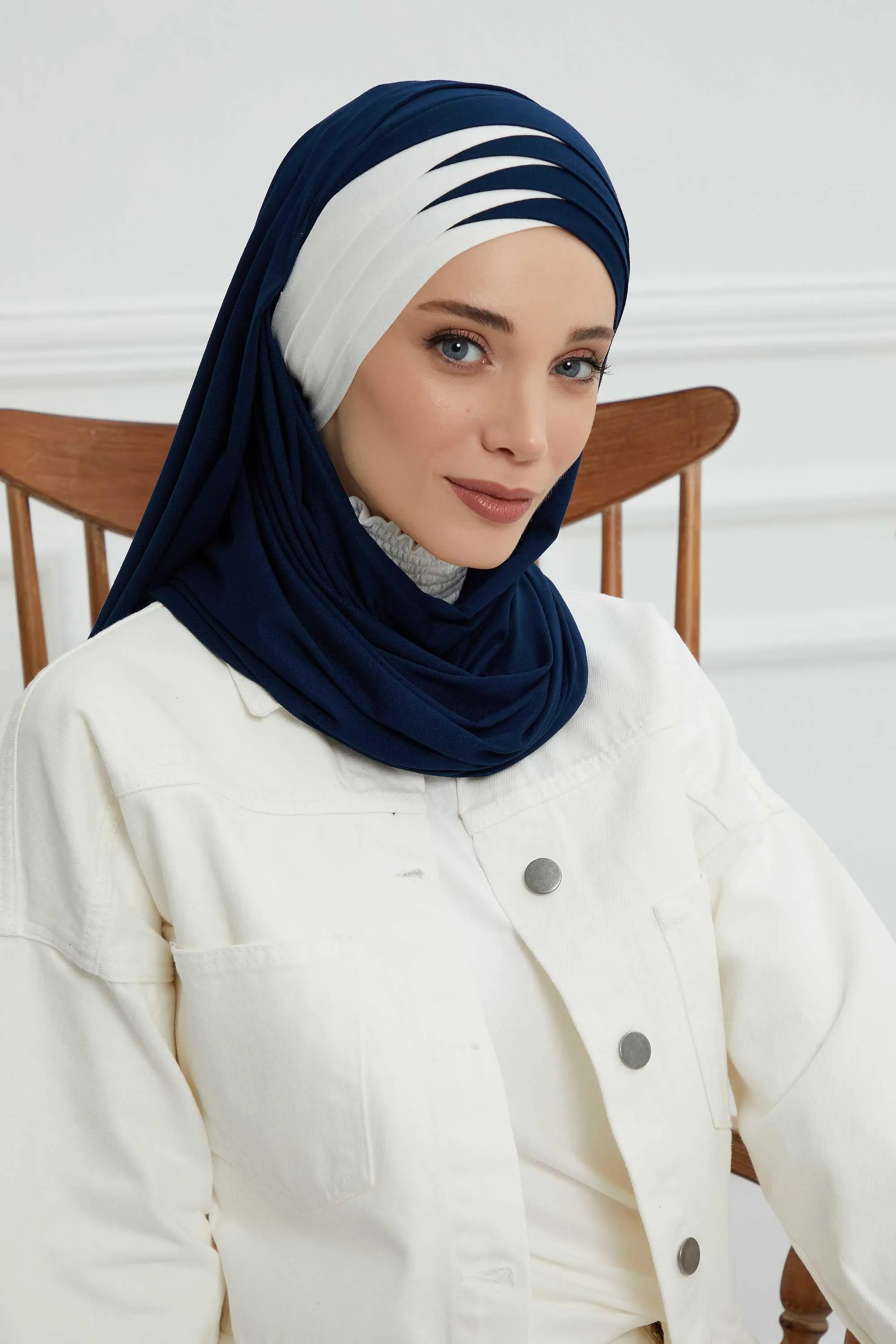 Two Colors Elegant Jersey Shawl for Women  Cotton Wrap Modesty Turban Cap Scarf,CPS-49