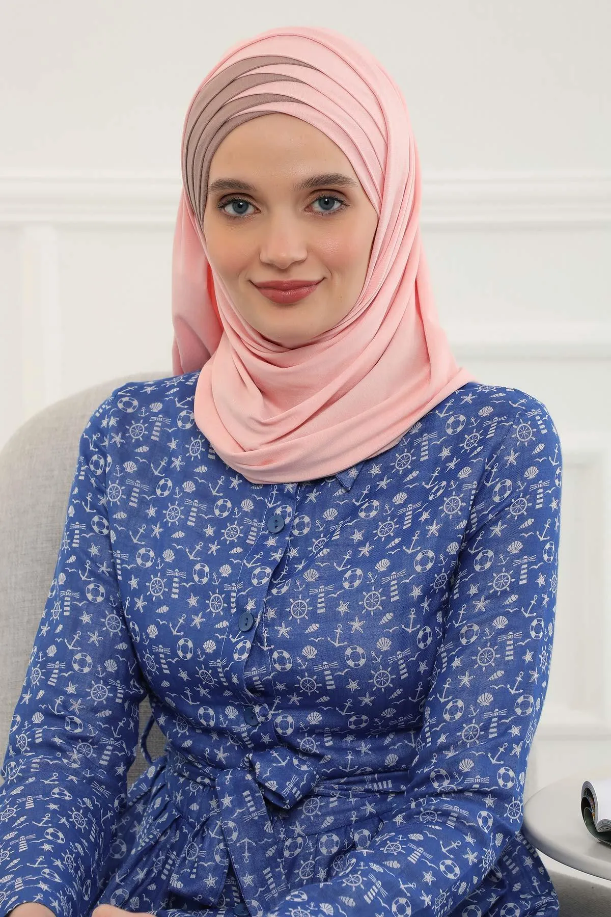 Two Colors Elegant Jersey Shawl for Women  Cotton Wrap Modesty Turban Cap Scarf,CPS-49