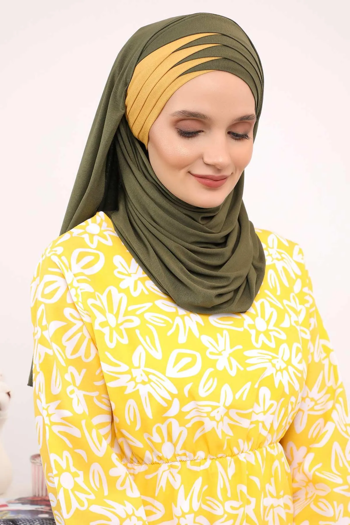 Two Colors Elegant Jersey Shawl for Women  Cotton Wrap Modesty Turban Cap Scarf,CPS-49