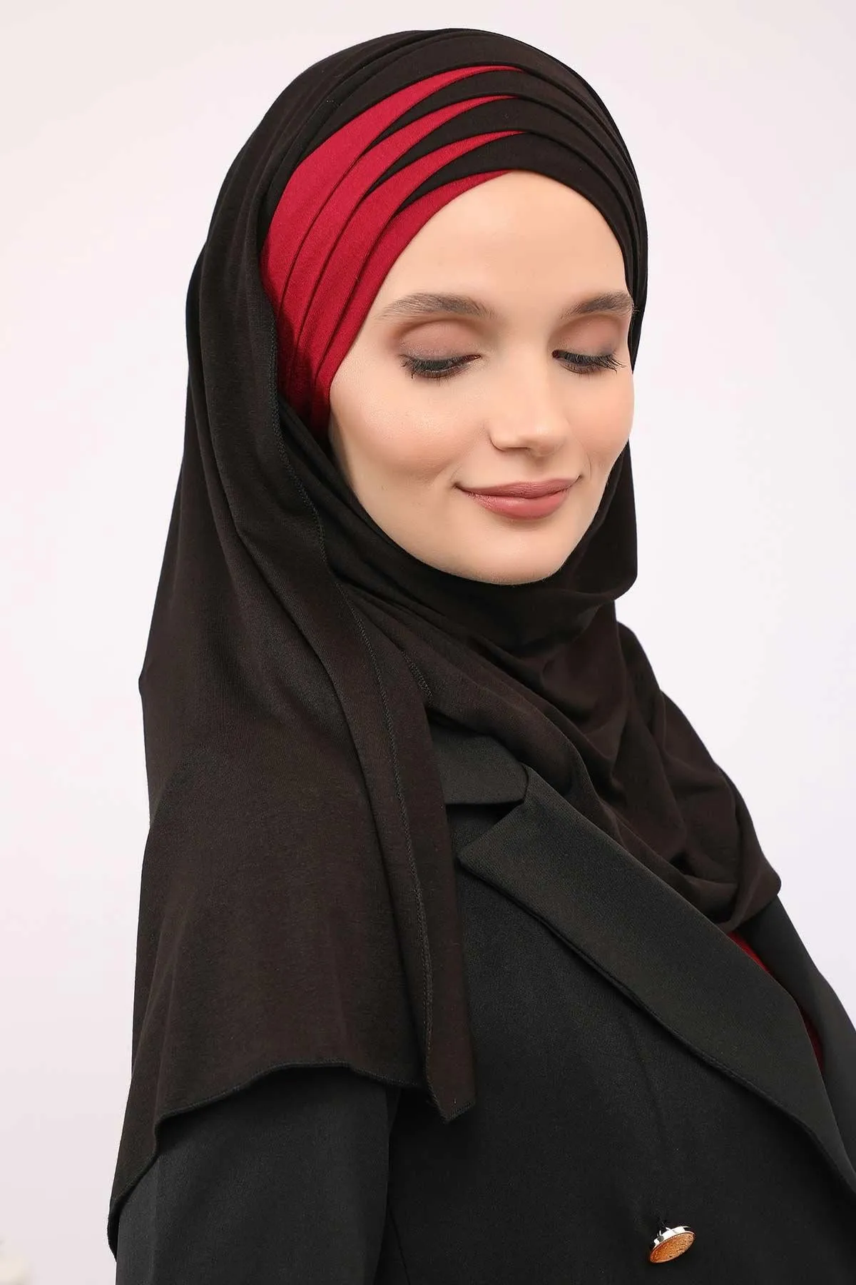Two Colors Elegant Jersey Shawl for Women  Cotton Wrap Modesty Turban Cap Scarf,CPS-49