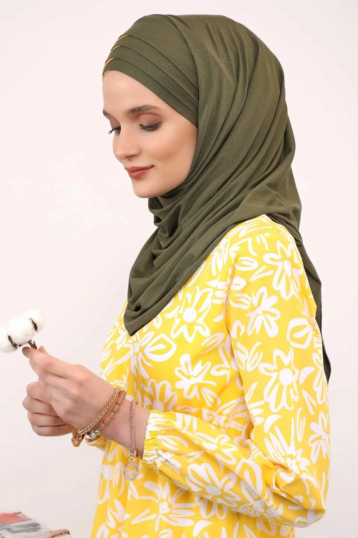 Two Colors Elegant Jersey Shawl for Women  Cotton Wrap Modesty Turban Cap Scarf,CPS-49