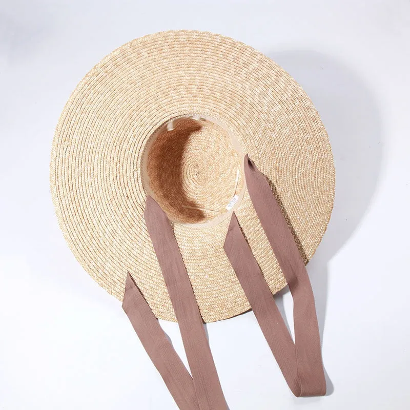 Wide Brim Beach Hats with Ribbon for Women - Sun Hats, Summer Brim, Straw Elodie