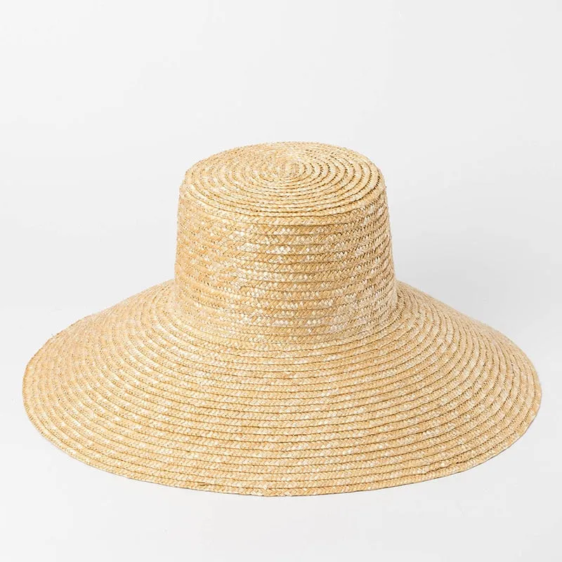 Wide Brim Beach Hats with Ribbon for Women - Sun Hats, Summer Brim, Straw Elodie