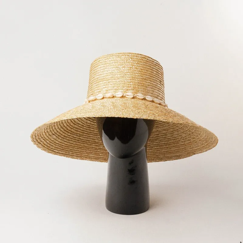 Wide Brim Beach Hats with Ribbon for Women - Sun Hats, Summer Brim, Straw Elodie