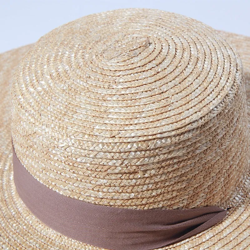 Wide Brim Beach Hats with Ribbon for Women - Sun Hats, Summer Brim, Straw Elodie