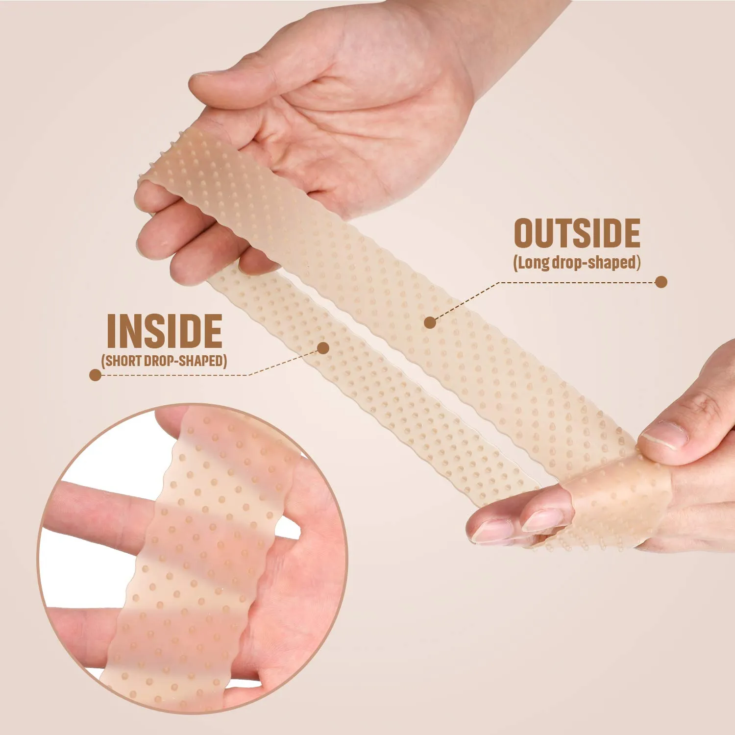WILLBOND 2 Pieces Silicone Wig Grip Band Adjustable Silicone Wig Headband Non Slip Strong Holder for Men Women Sports Yoga(Light Brown)