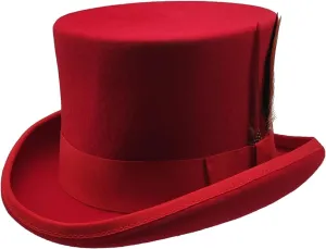 Willheoy Wool Top Hat for Men Satin Lined Topper Hat Black Mens Tall Tophat Christmas Costume Cap