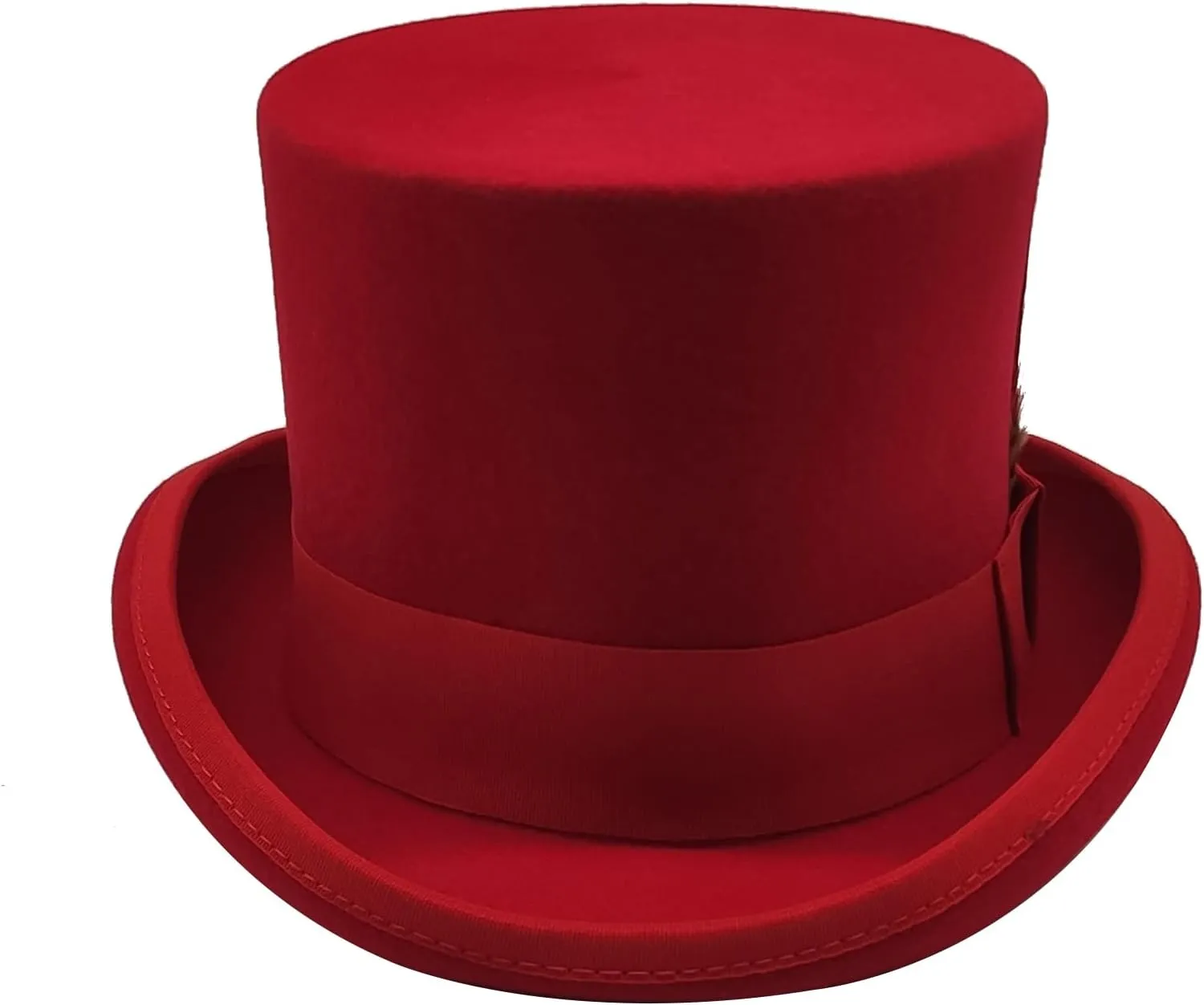 Willheoy Wool Top Hat for Men Satin Lined Topper Hat Black Mens Tall Tophat Christmas Costume Cap