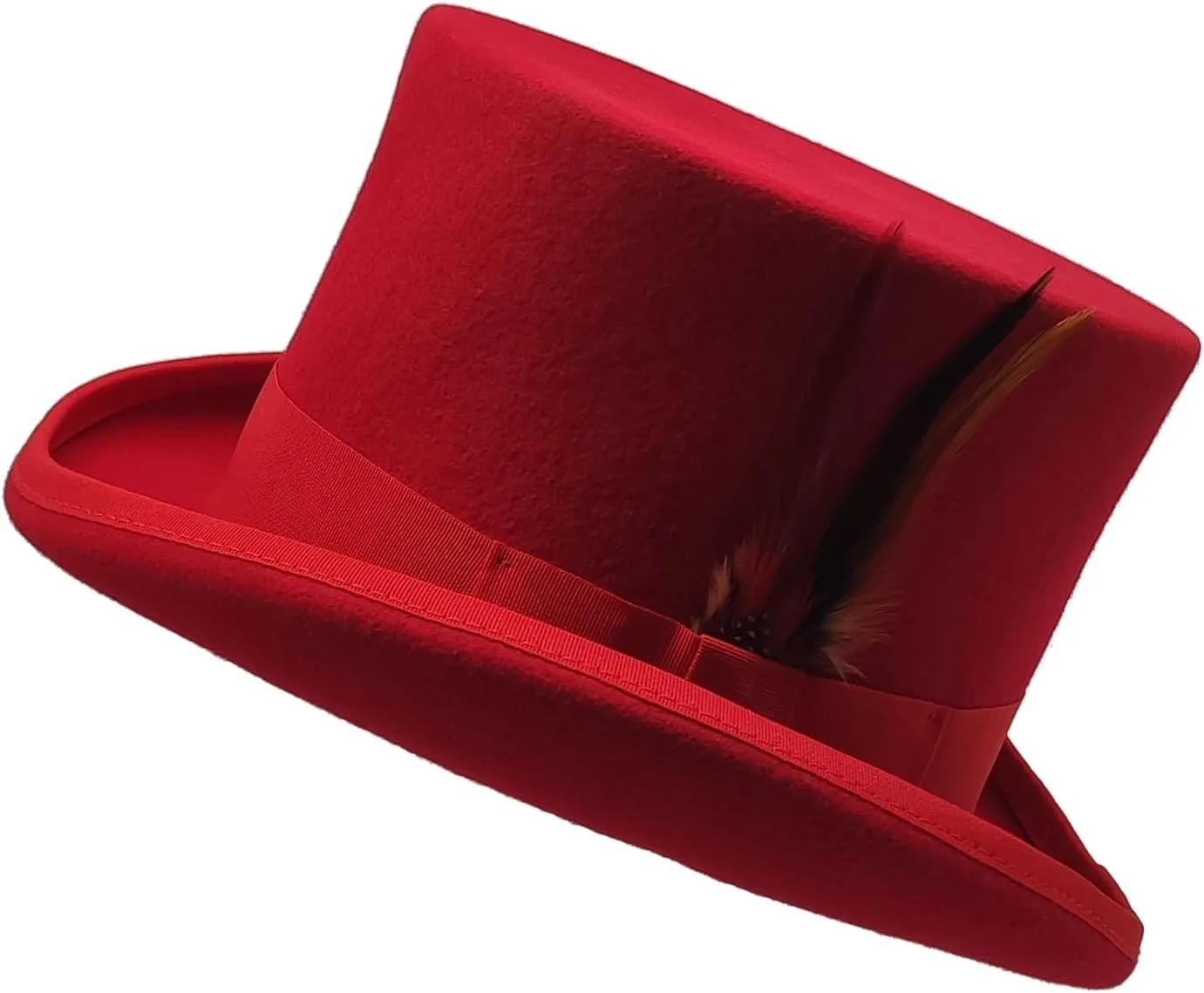 Willheoy Wool Top Hat for Men Satin Lined Topper Hat Black Mens Tall Tophat Christmas Costume Cap