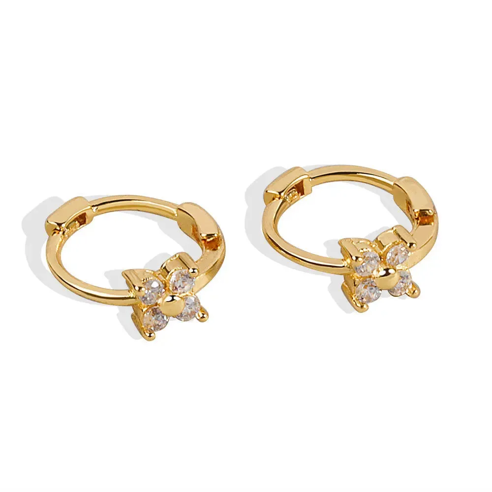 Women Minimalist Butterfly Diamond Stud Earrings